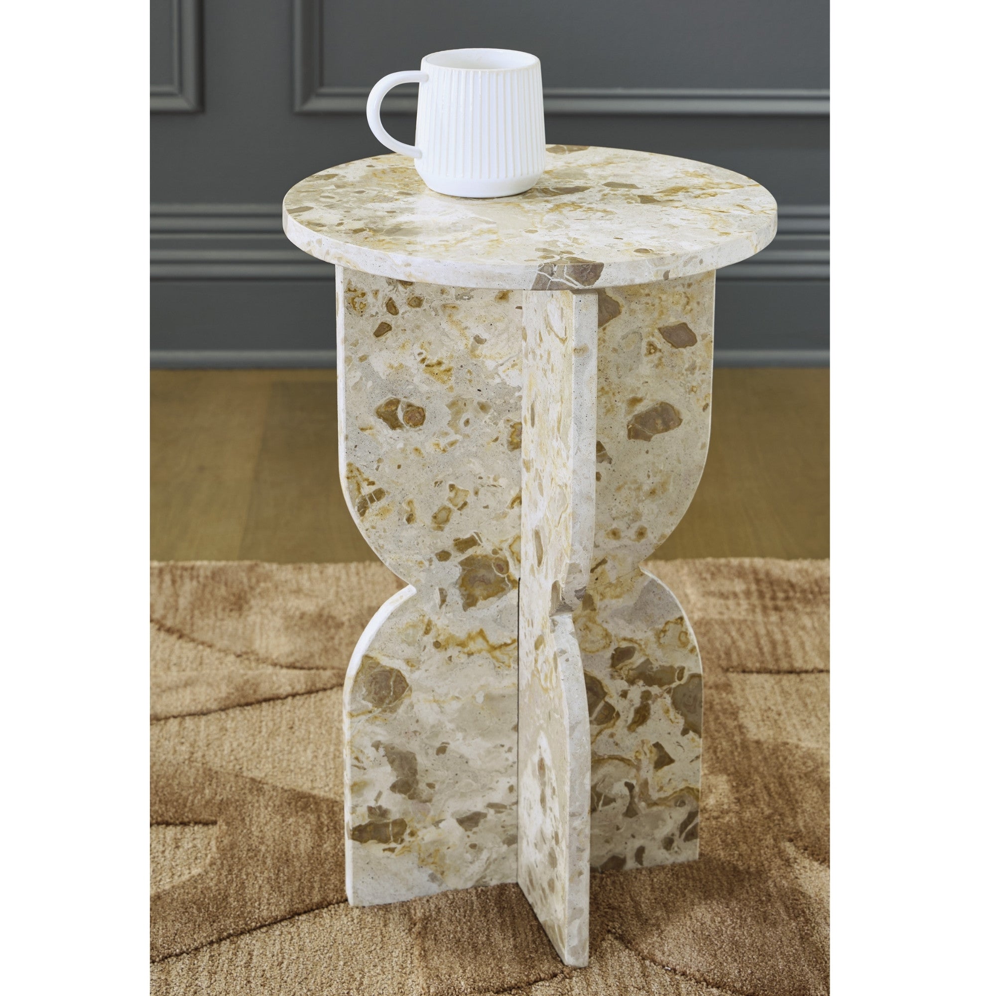 Treygan Marble Accent Table Beige