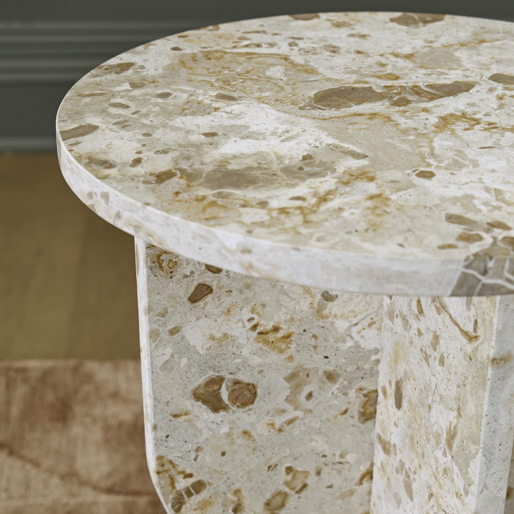 Treygan Marble Accent Table Beige