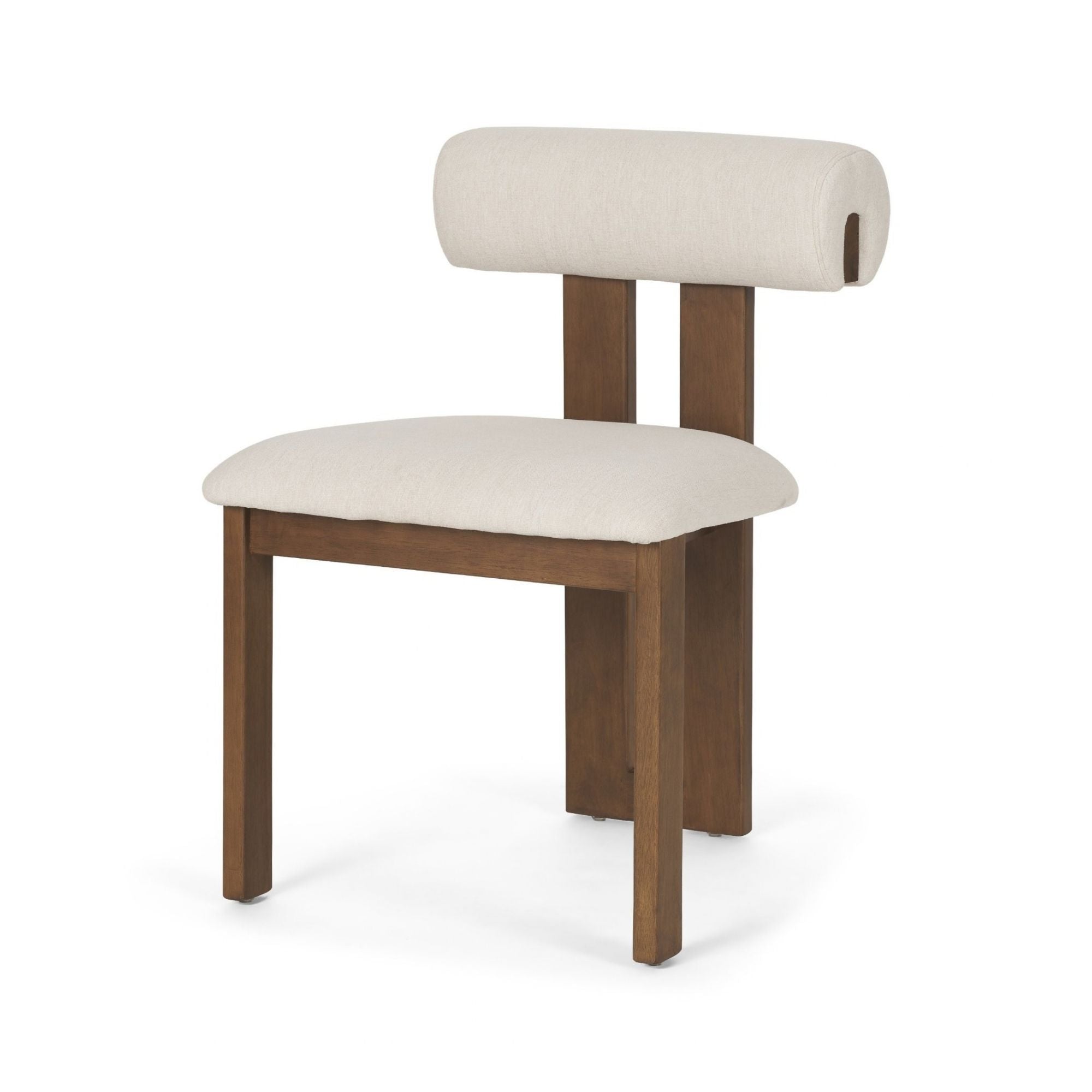 Tribeca Open Back Dining Side Chair Cream/ Dark Brown