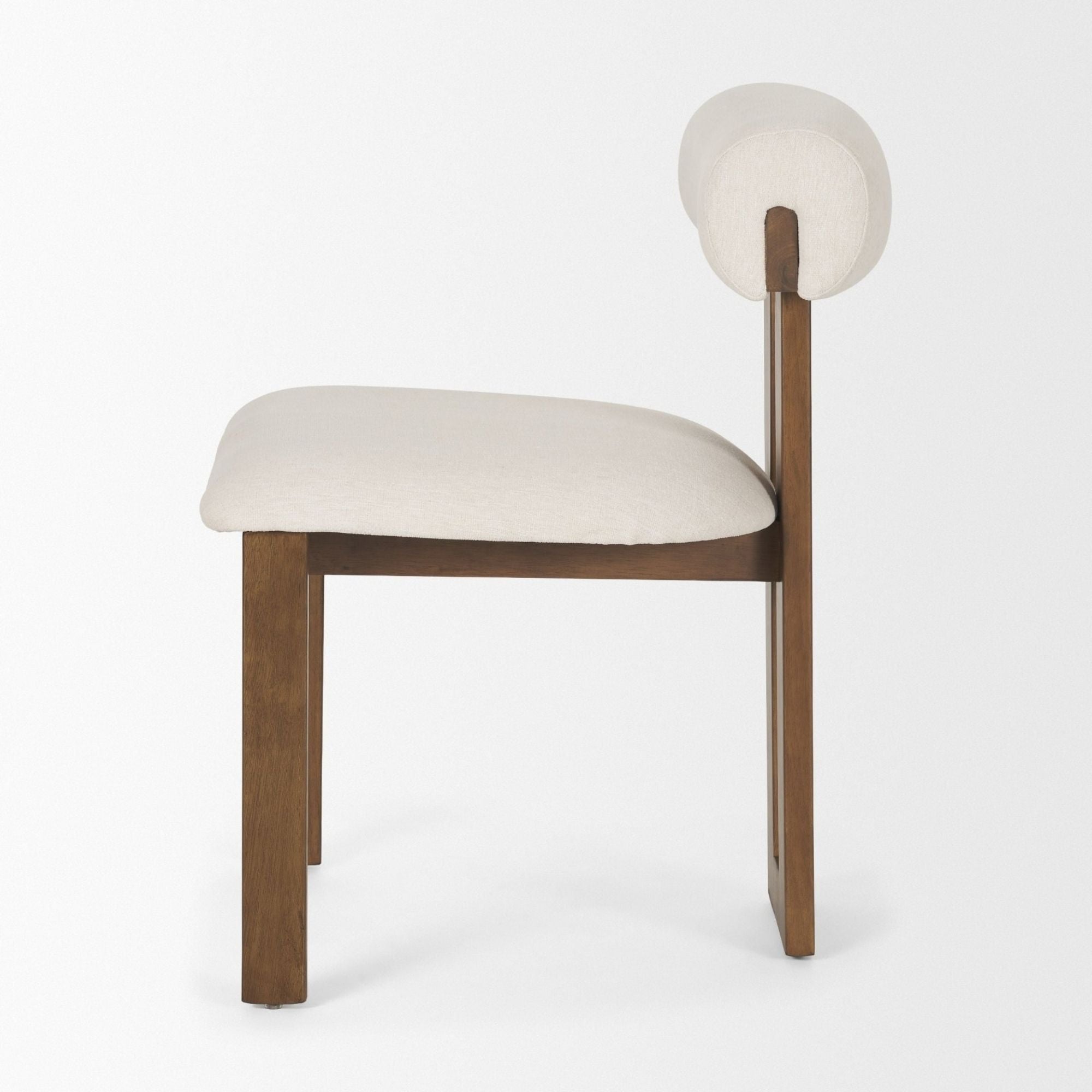Tribeca Open Back Dining Side Chair Cream/ Dark Brown