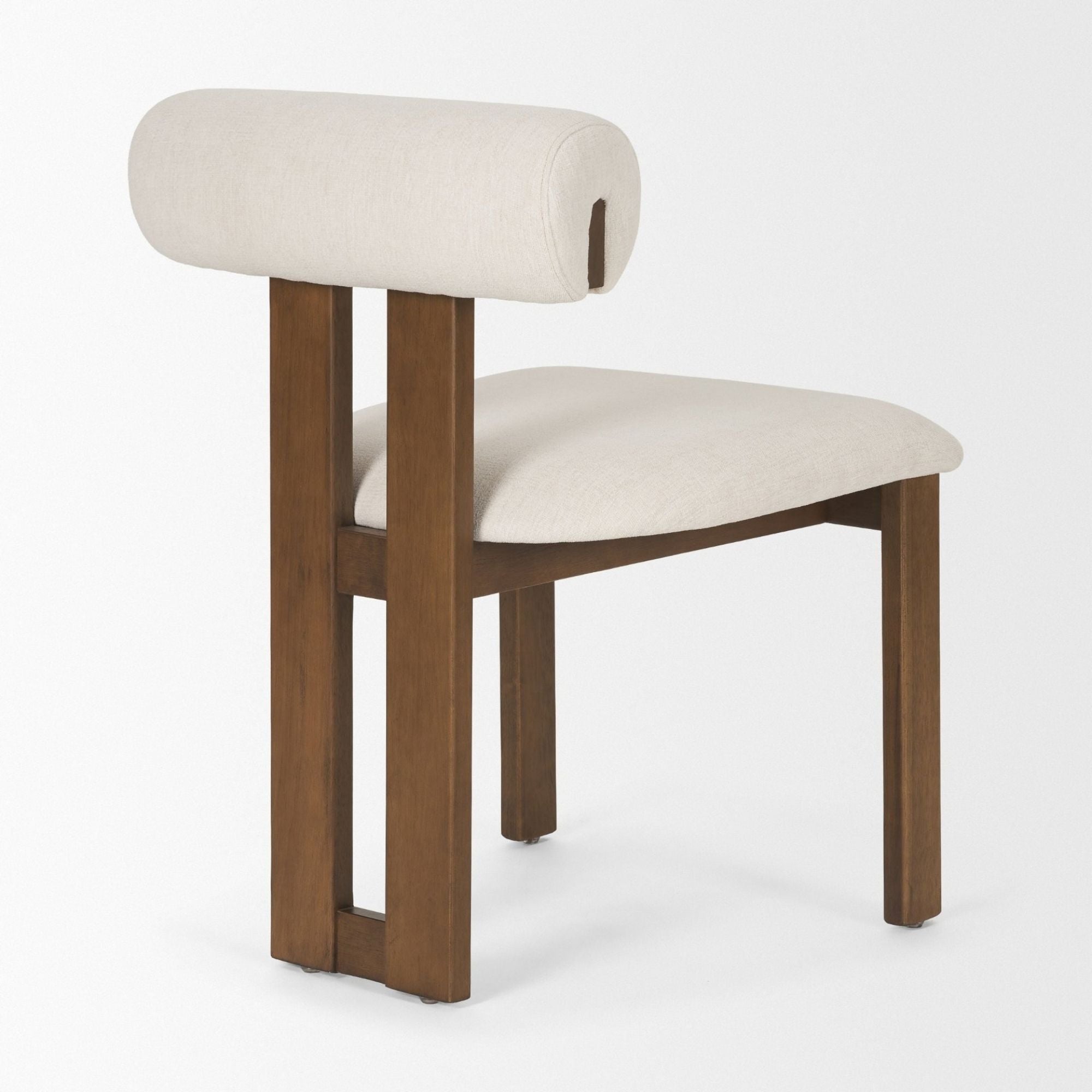 Tribeca Open Back Dining Side Chair Cream/ Dark Brown