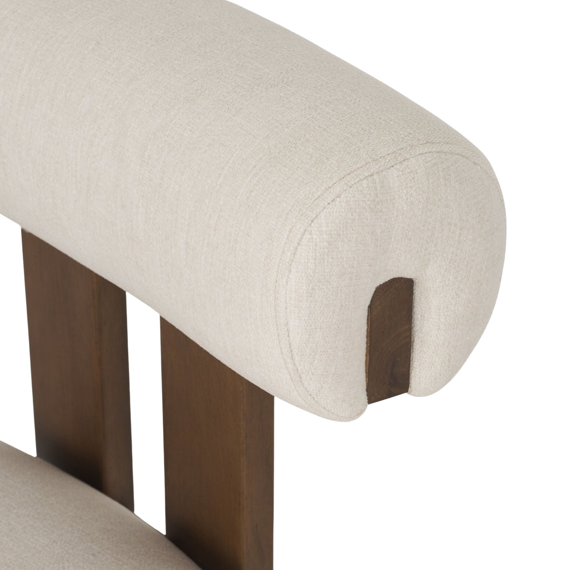 Tribeca Open Back Dining Side Chair Cream/ Dark Brown