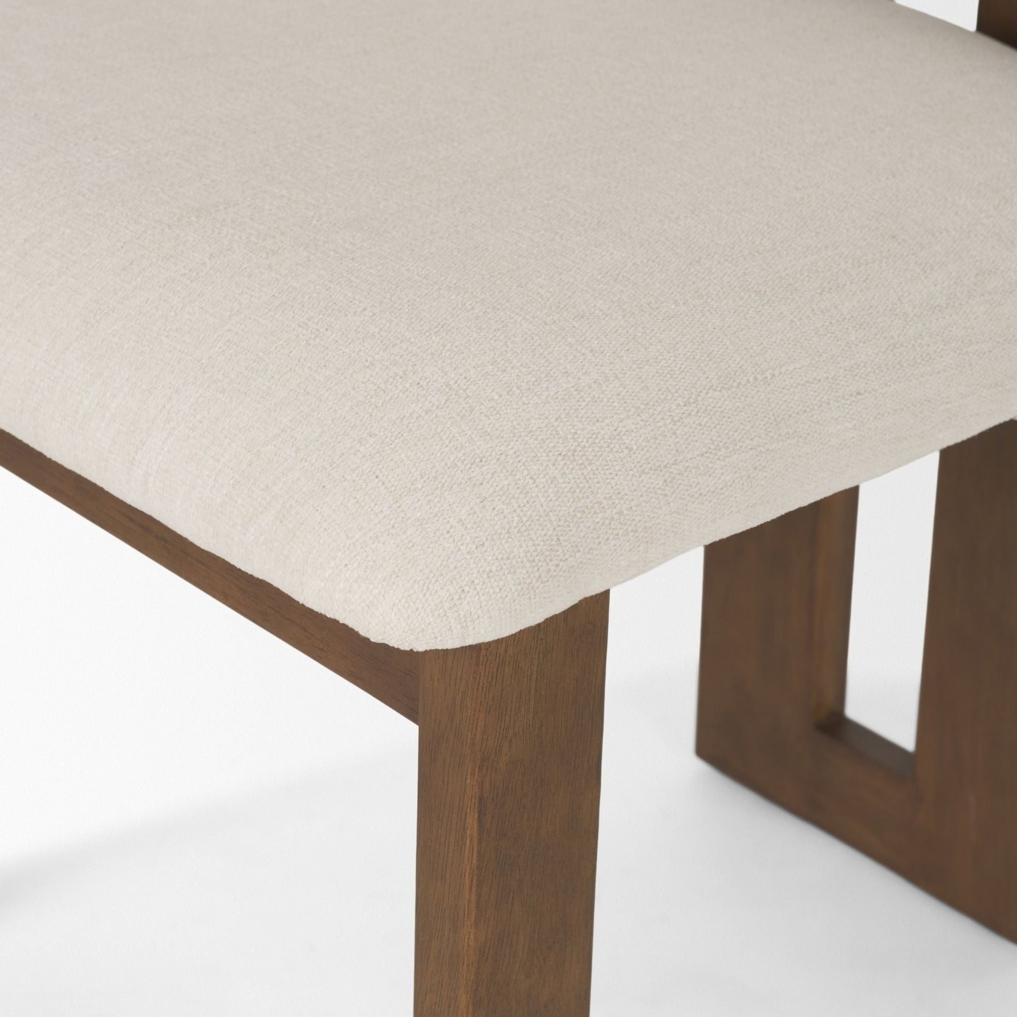 Tribeca Open Back Dining Side Chair Cream/ Dark Brown