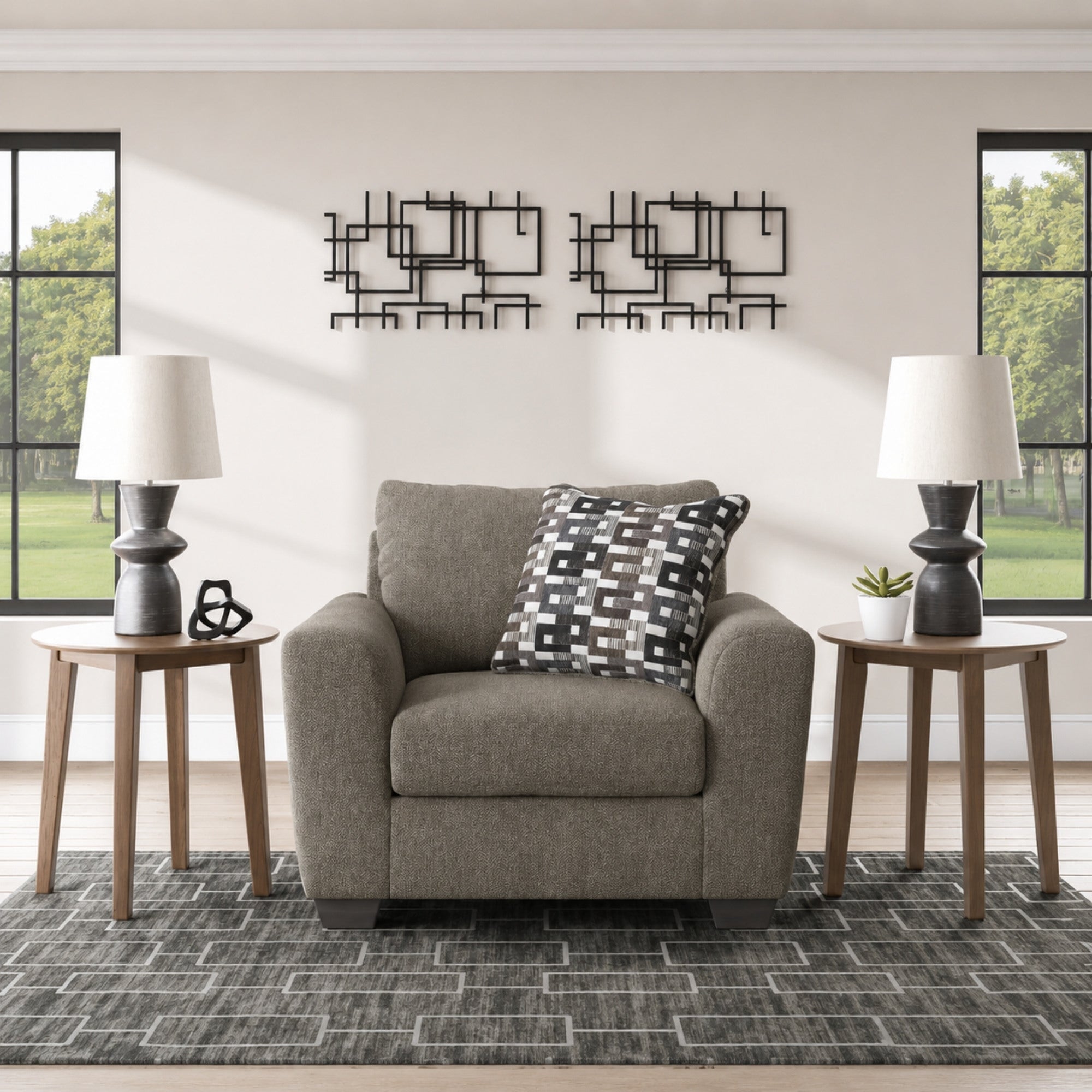Triston-Peaks Chair and a Half Suede