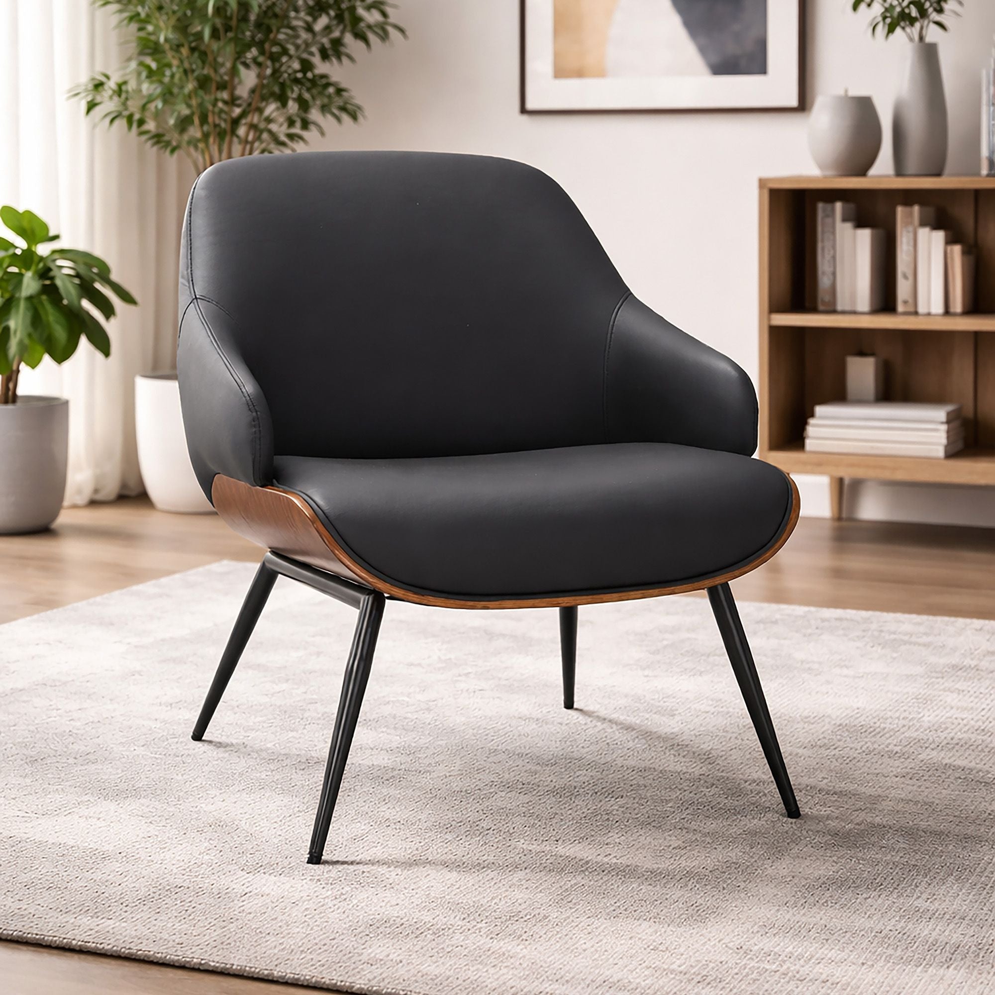 Umber Accent Chair in Black and Walnut