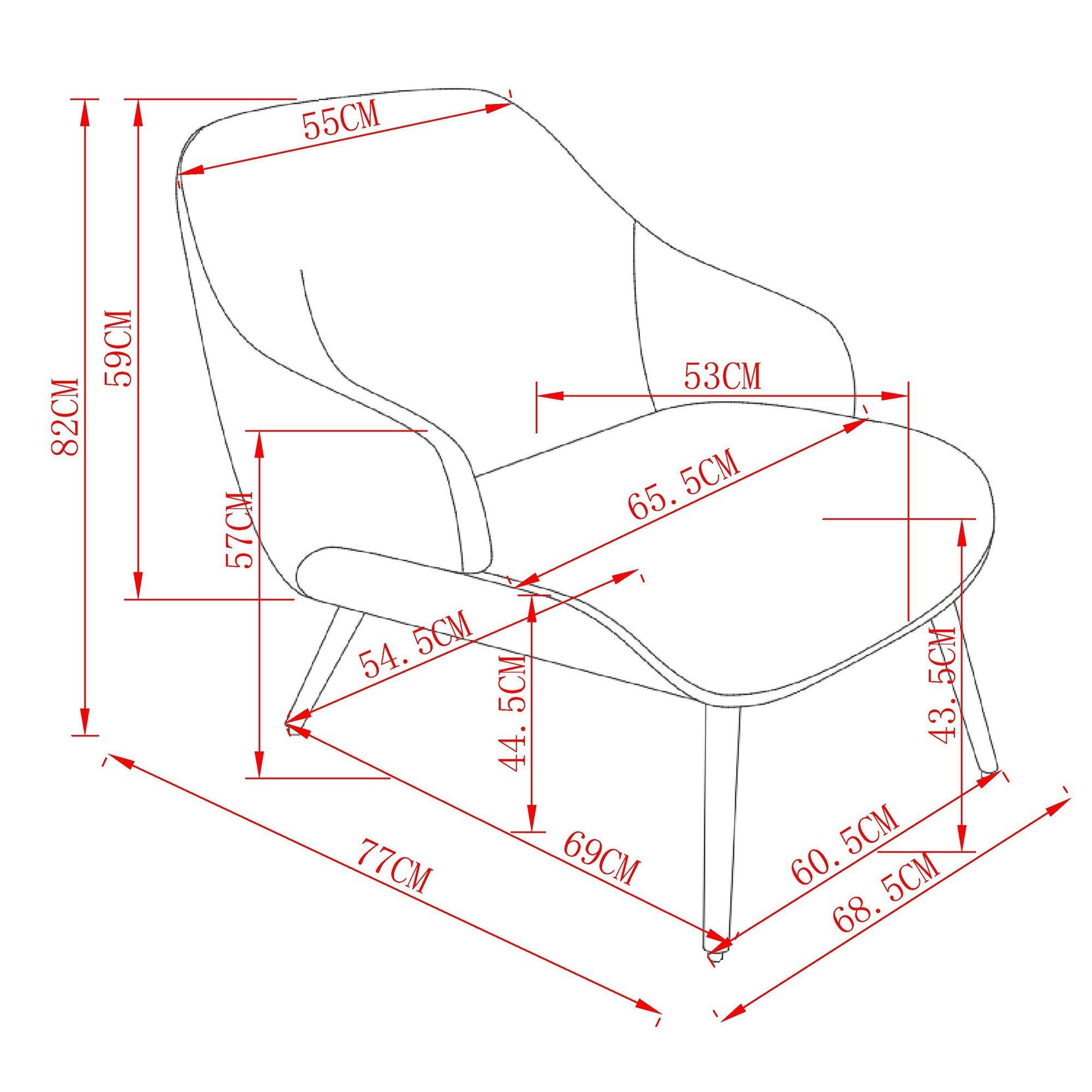 Umber Accent Chair in Black and Walnut