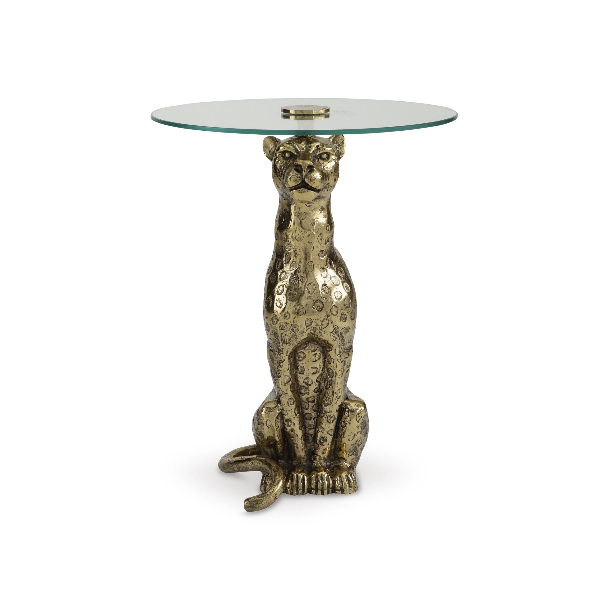 Vallain Accent Table Antique Gold Finish