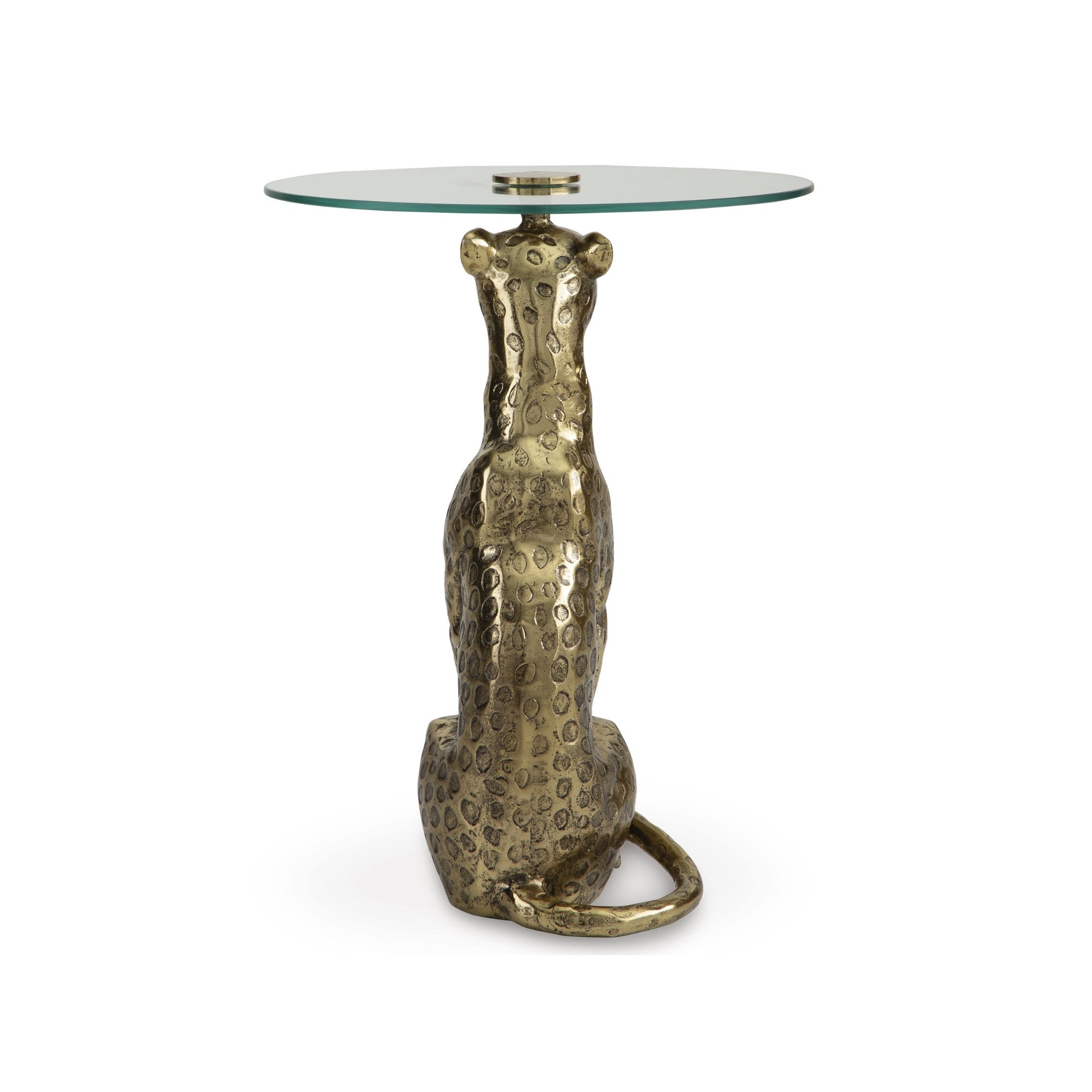 Vallain Accent Table Antique Gold Finish