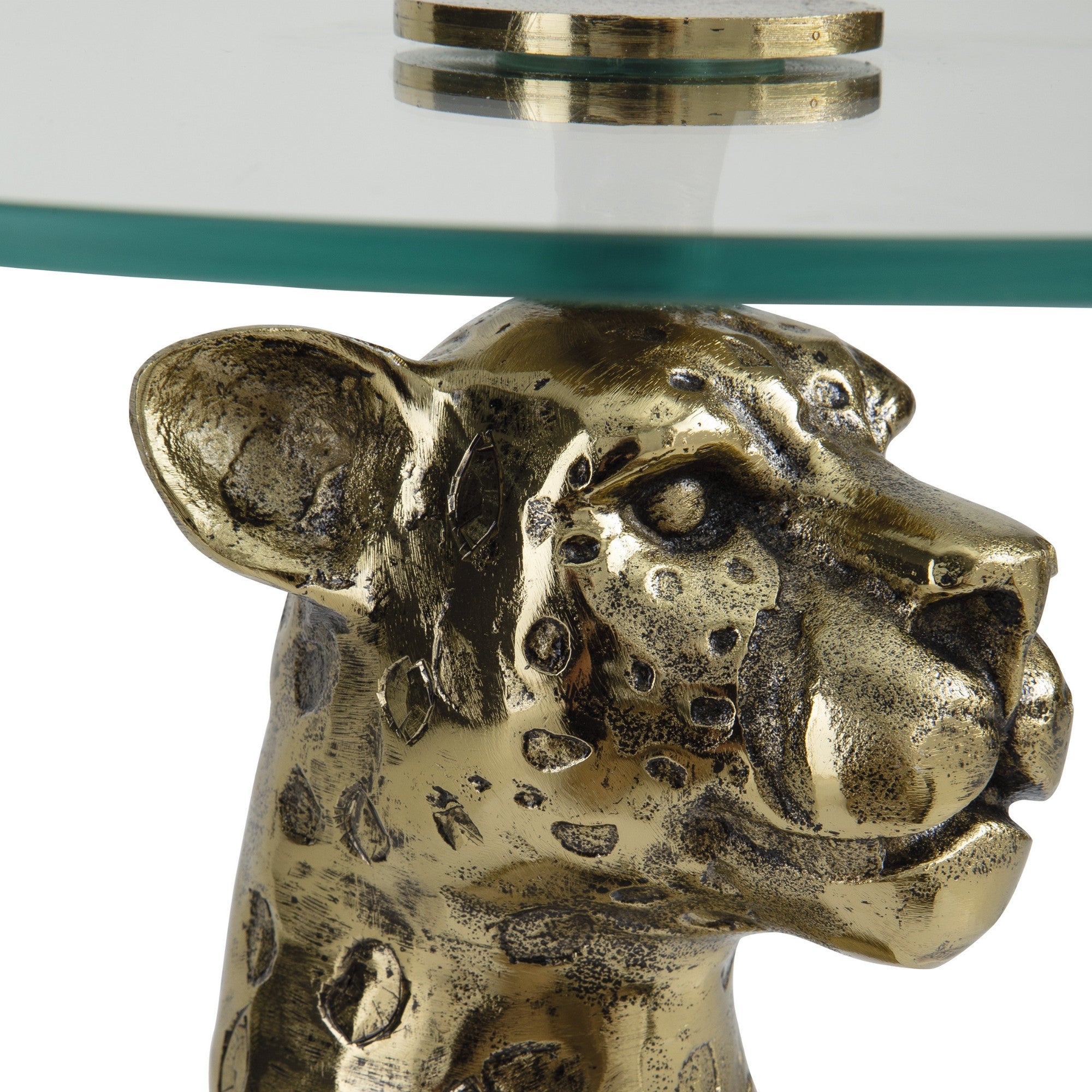 Vallain Accent Table Antique Gold Finish