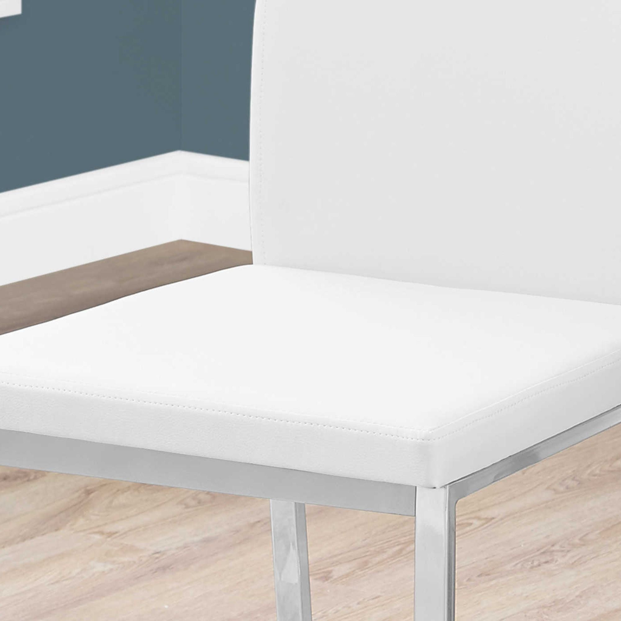 Velo Modern Dining Chair in White/Chrome ( Set of 2) | CastleUp Experience Centre Online Furniture