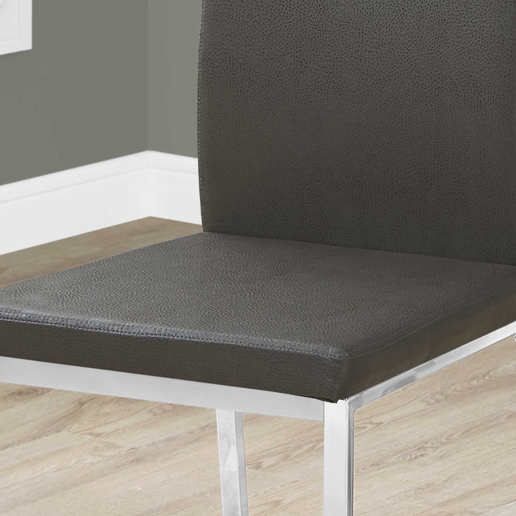 Velo Modern Dining Chair in Grey/Chrome ( Set of 2) | CastleUp Experience Centre Online Furniture