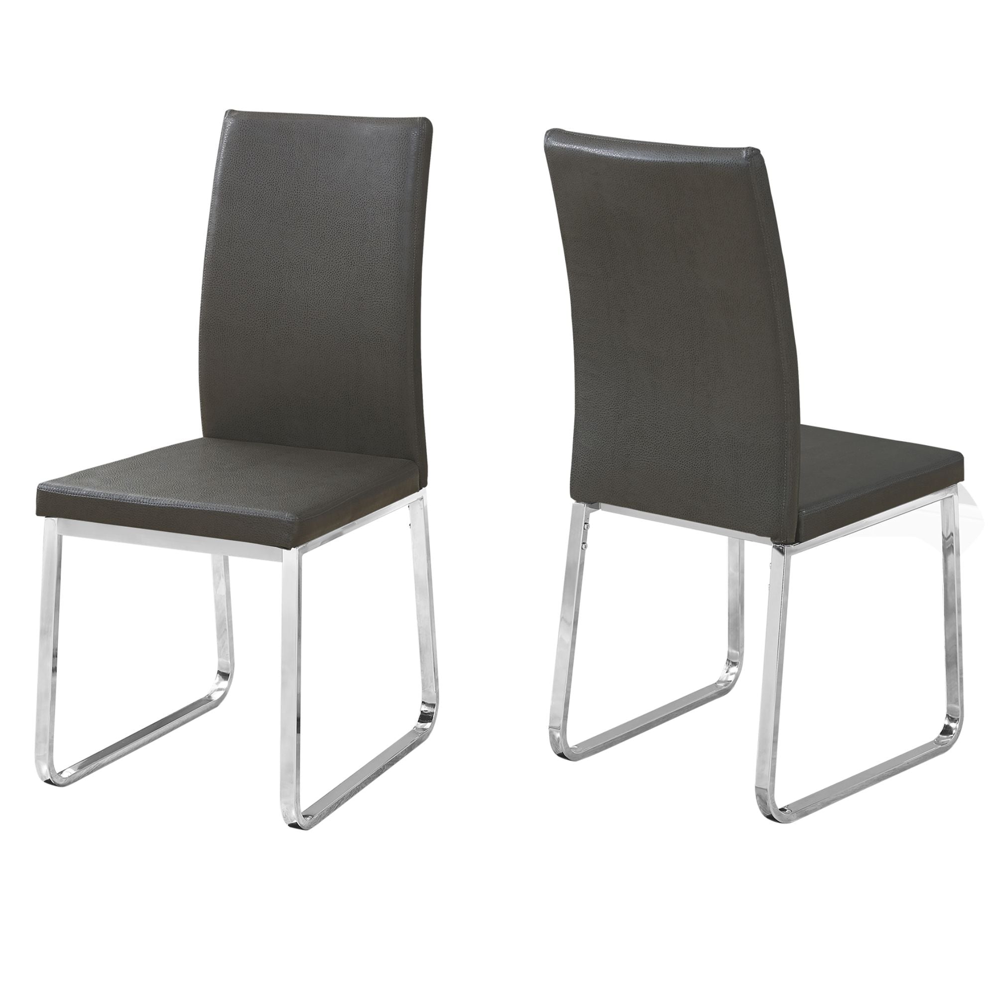 Velo Modern Dining Chair in Grey/Chrome ( Set of 2) | CastleUp Experience Centre Online Furniture