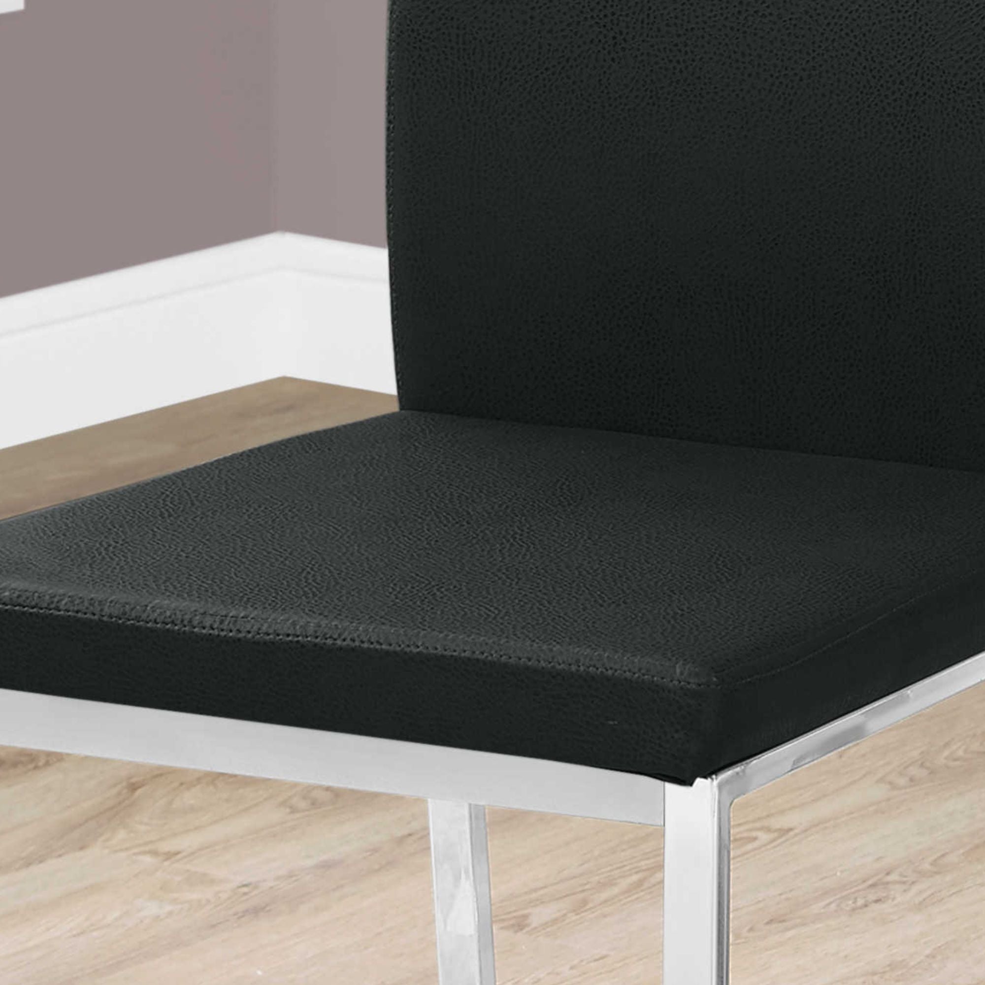 Velo Modern Dining Chair in Black/Chrome ( Set of 2) | CastleUp Experience Centre Online Furniture