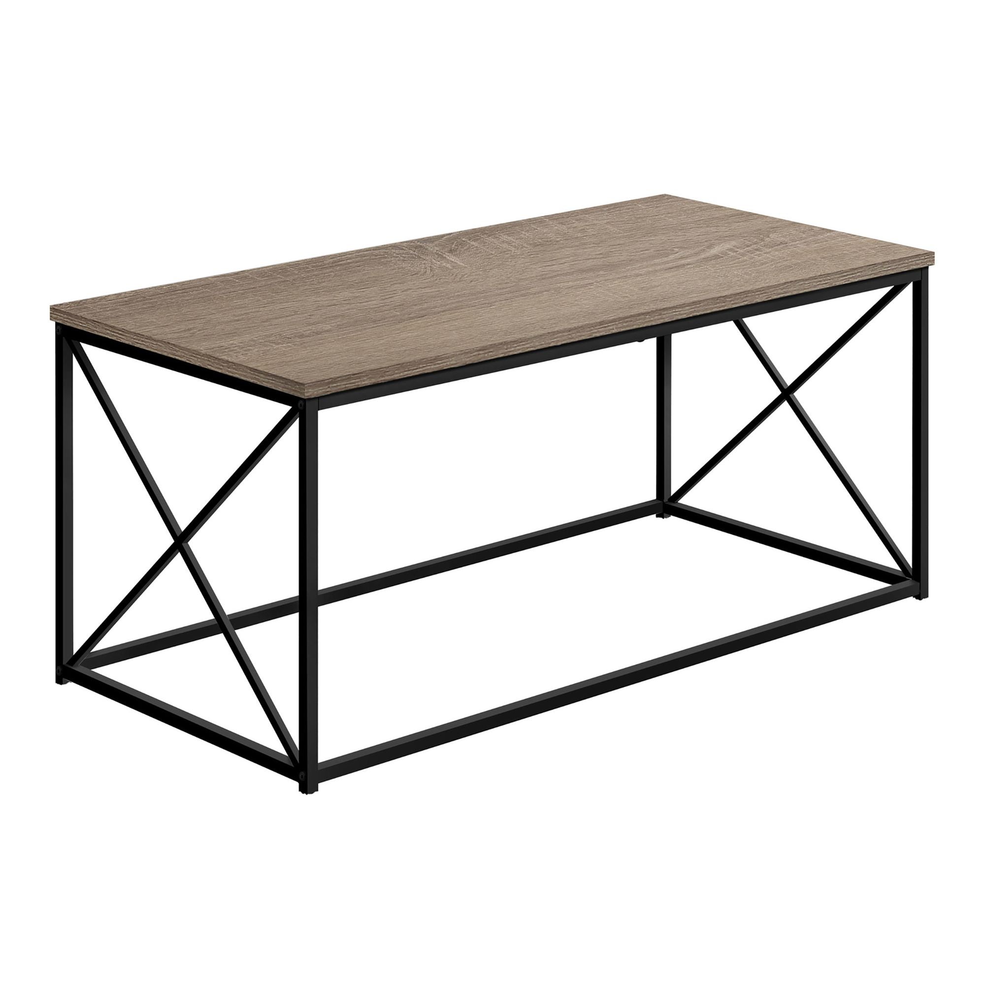 Dark taupe Vetra coffee table by Monarch Specialties featuring a modern design and sleek wooden finish.