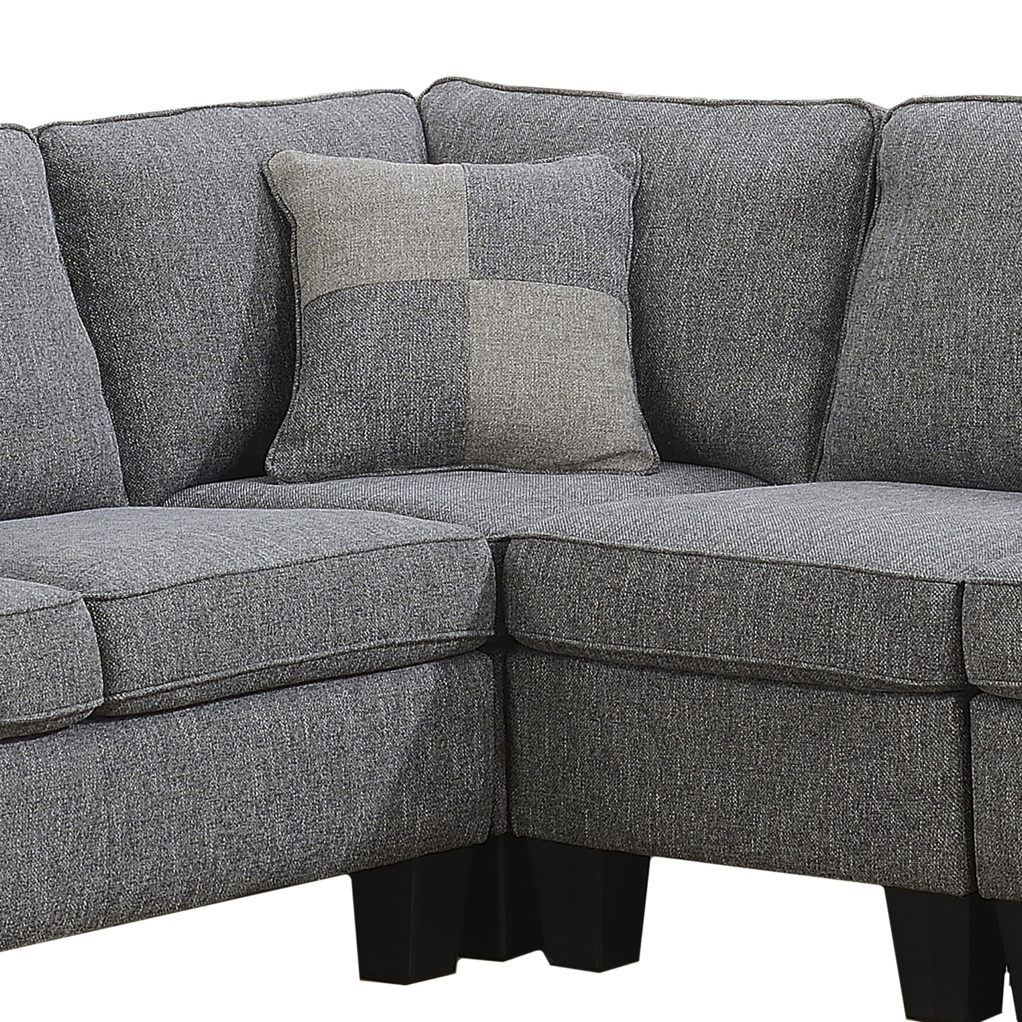 Verona Grey Reversible Sectional Sofa with Accent Pillows