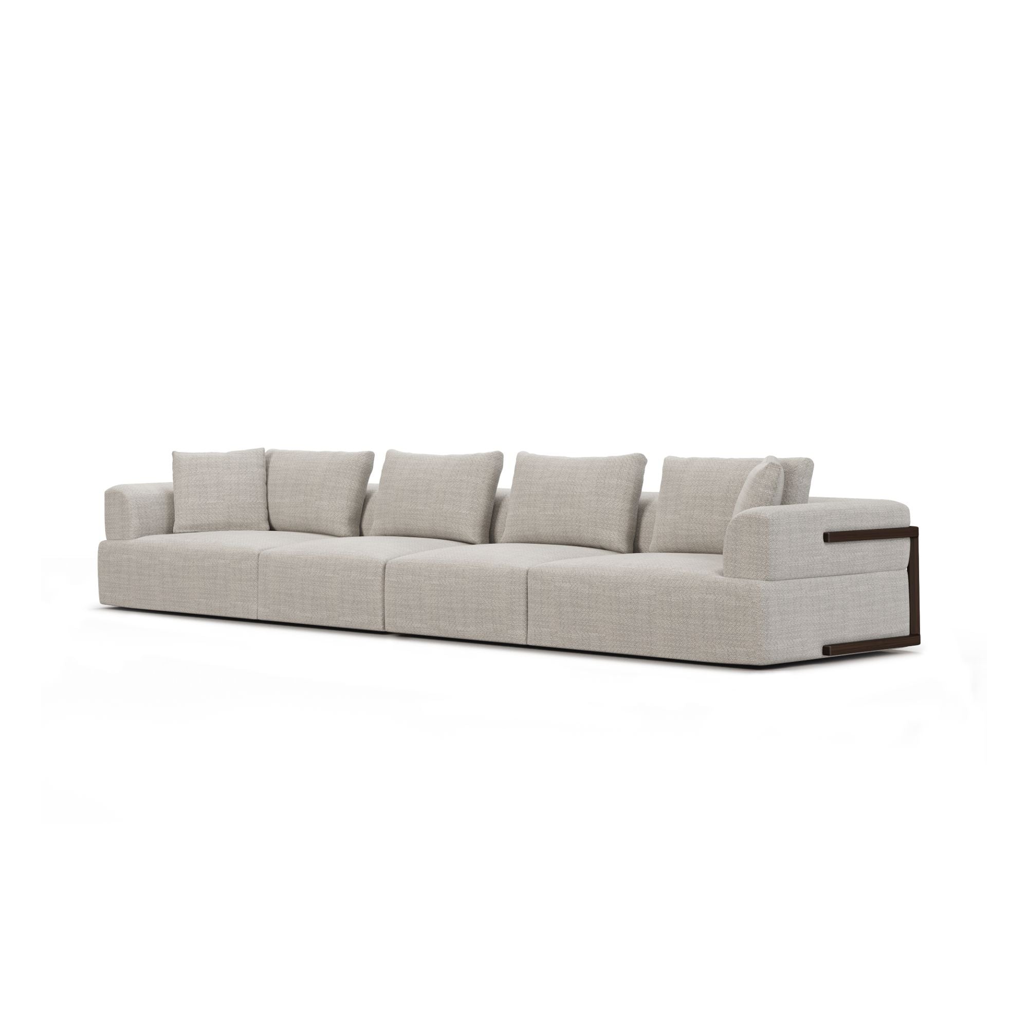 Mercana Warner grey 2-piece long sofa set with spacious six-seater design