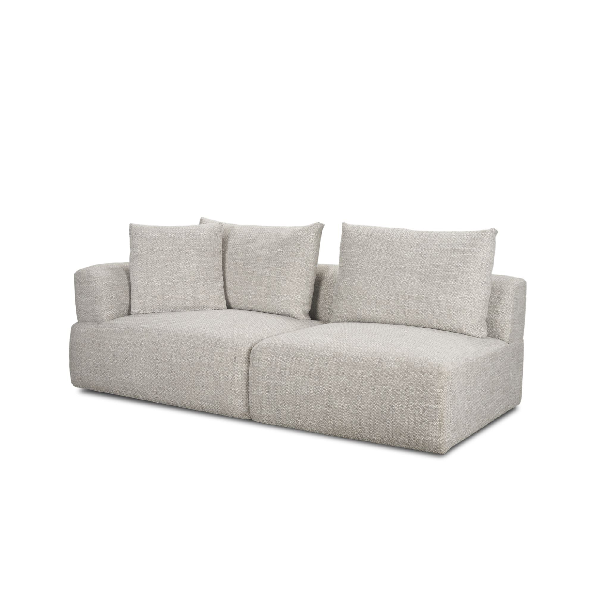 Mercana Warner grey 2-piece long sofa set with spacious six-seater design