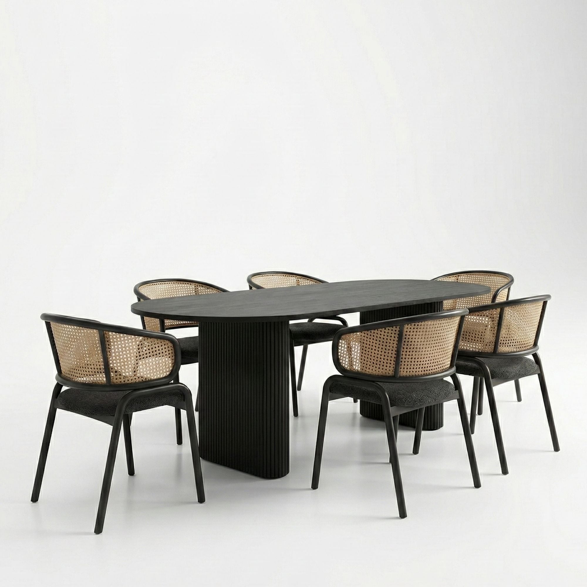 Welsh & Bali 7 PC Oval Dining Table Set | CastleUp Experience Centre