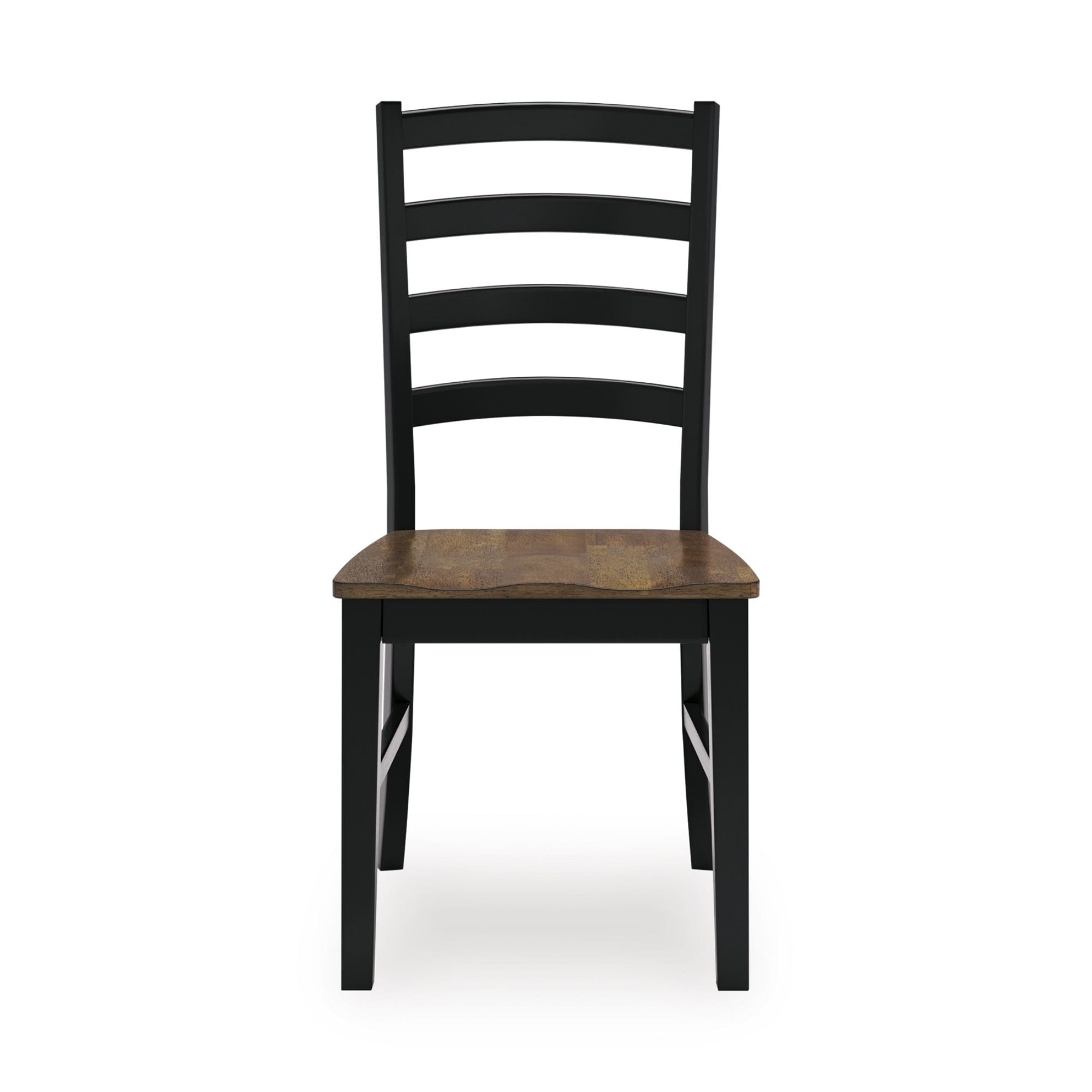 Set of two Ashley Wildenauer dining room side chairs with upholstered seats and wooden legs, modern and comfortable dining furniture.