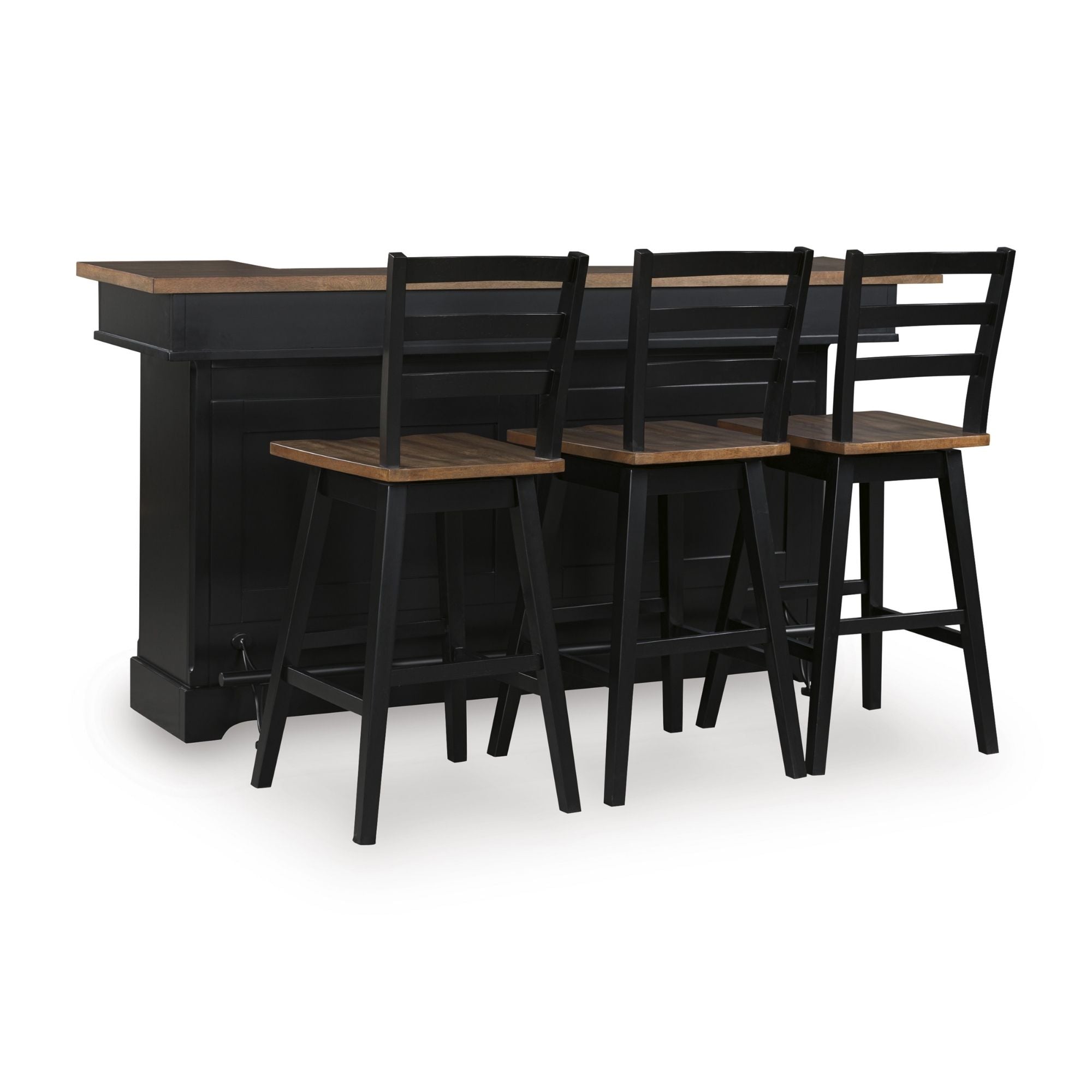 Ashley Wildenauer dining room buffet with wood finish, featuring multiple drawers and cabinet doors for dining storage.