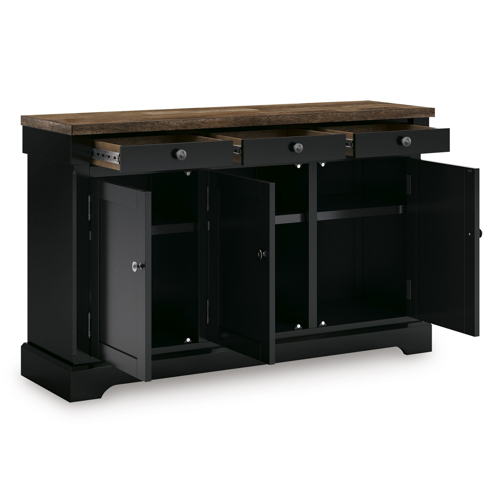 Ashley Wildenauer dining room buffet with wood finish, multiple storage compartments, and sleek design for elegant dining spaces.