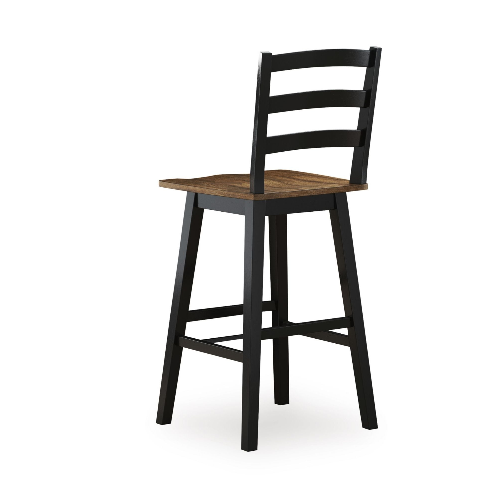Set of two Ashley Wildenauer swivel barstools with wooden seats and metal frames, ideal for modern dining or bar areas.