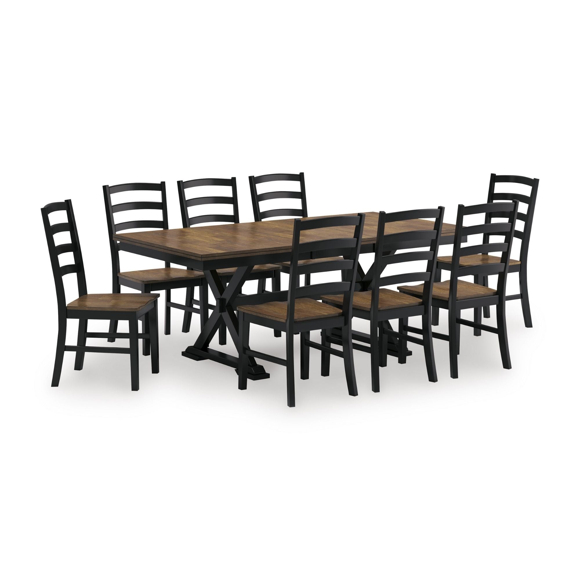 Wildenauer dining room set by Signature Ashley includes a brown and black table with matching chairs, modern and stylish for dining areas.
