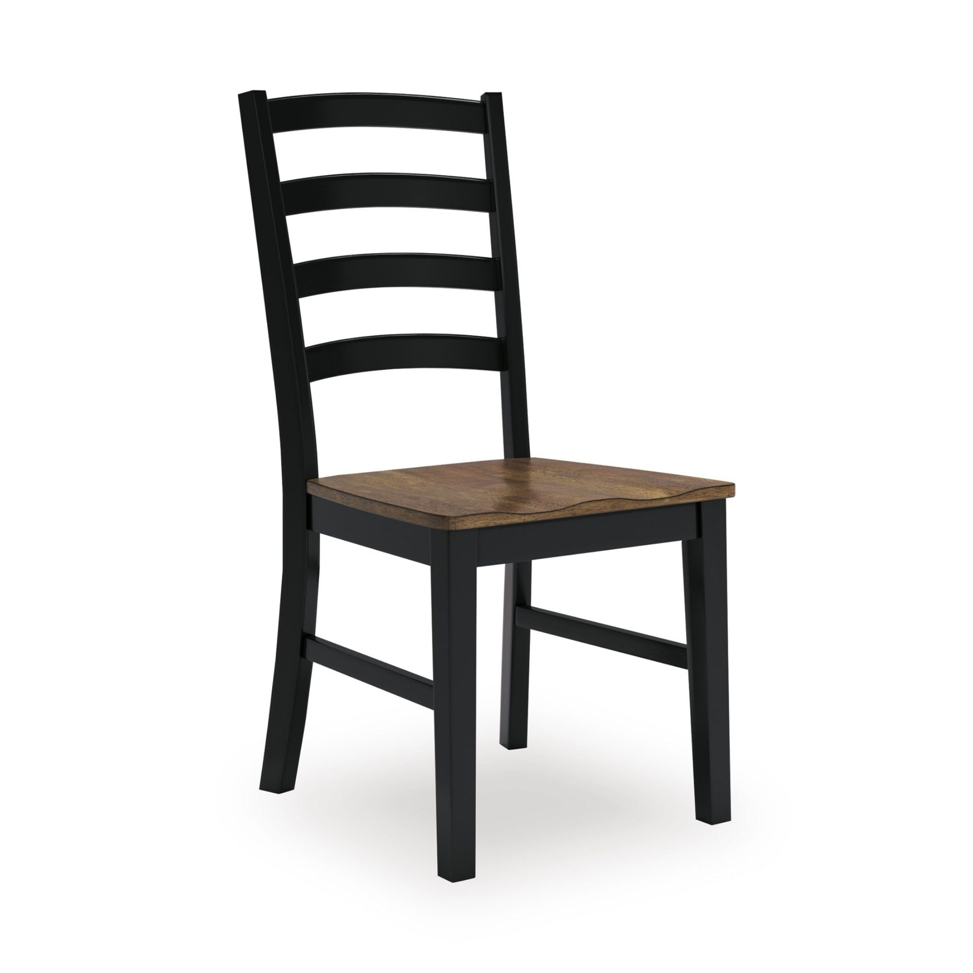 Pair of Ashley Wildenauer dining room side chairs with wooden frames and upholstered seats, set of two.