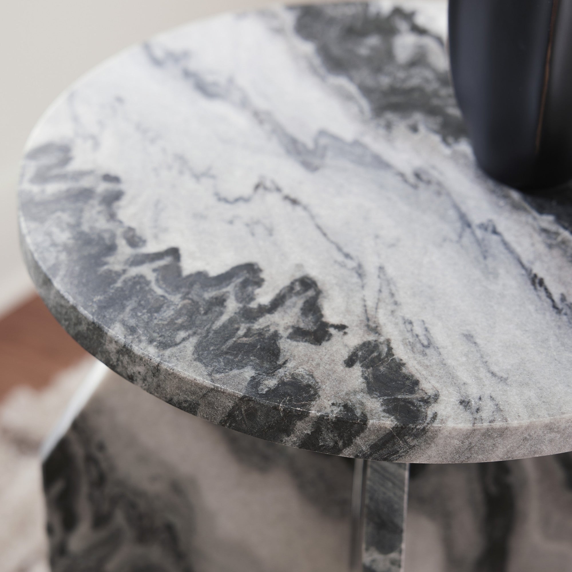 Wrenlane Marble Accent Table Black/White/Taupe