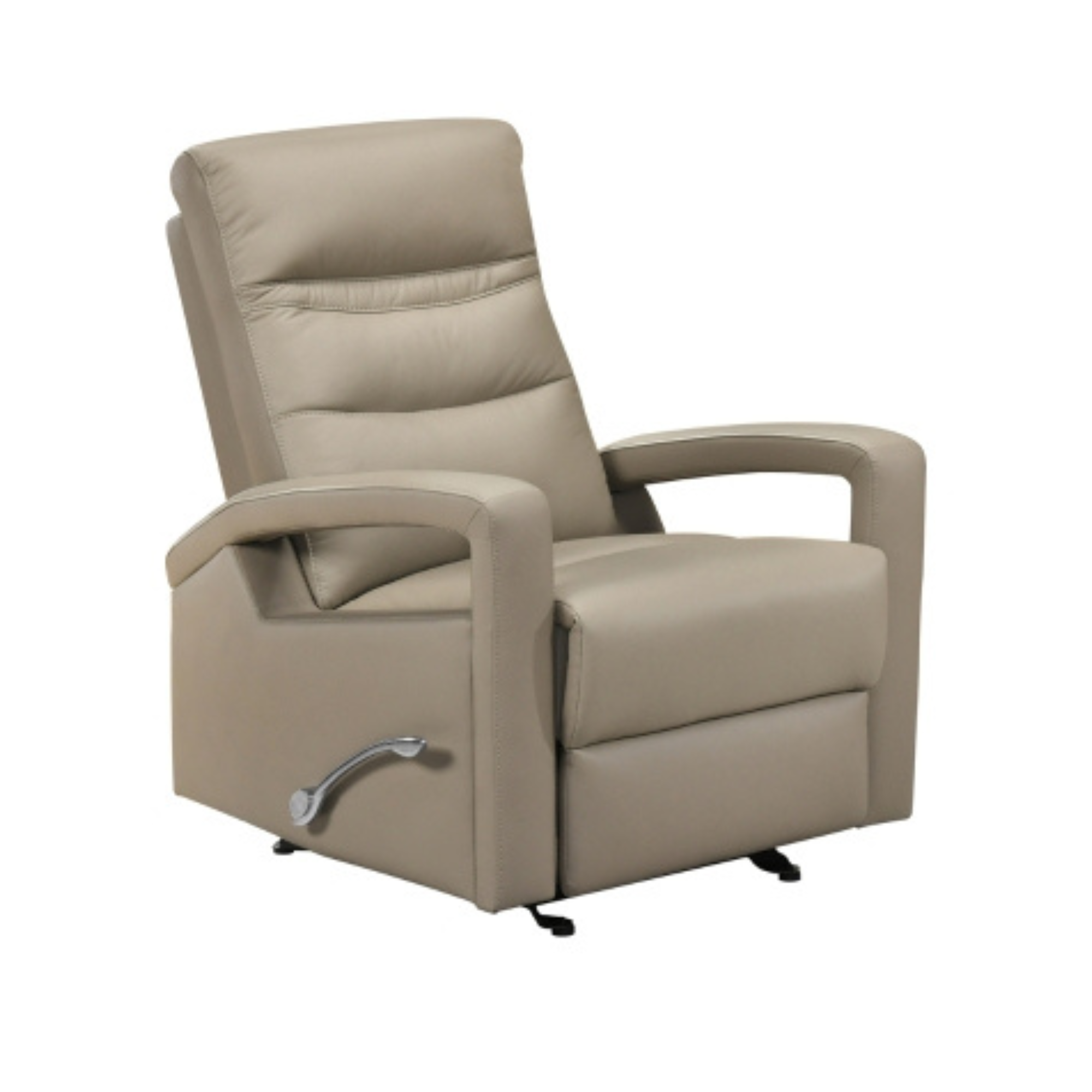 Wynn Taupe Leather Glider Reclining Chair