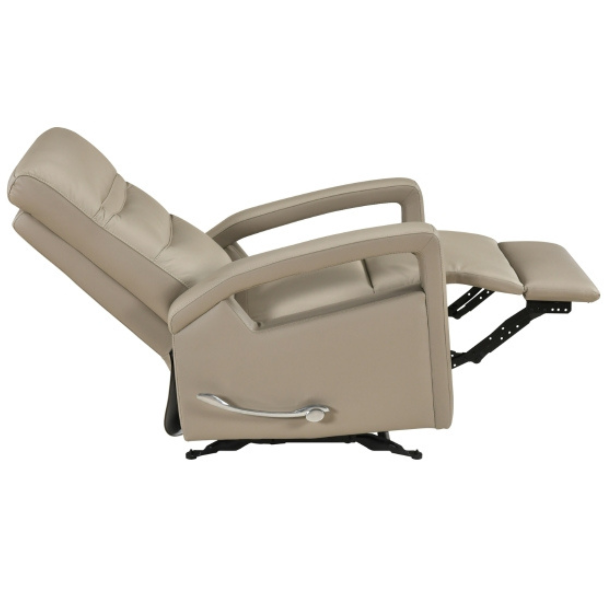Wynn Taupe Leather Glider Reclining Chair