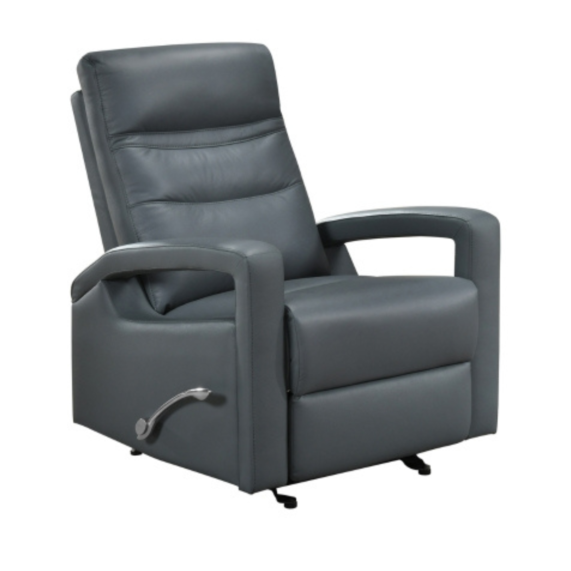 Wynn Grey Leather Glider Reclining Chair