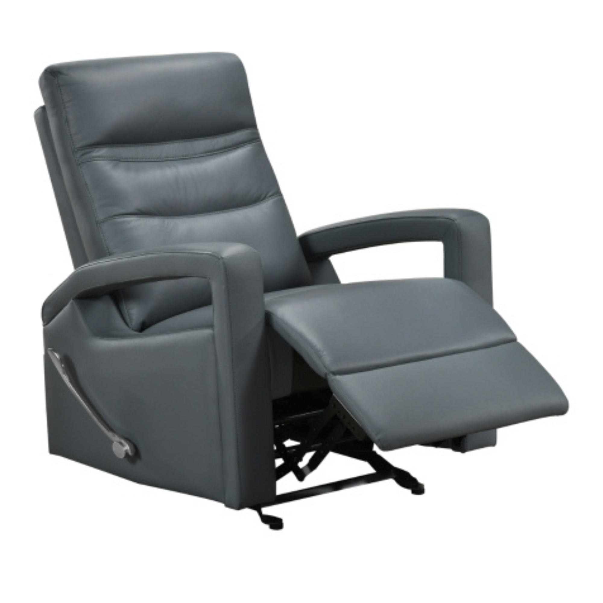 Wynn Grey Leather Glider Reclining Chair