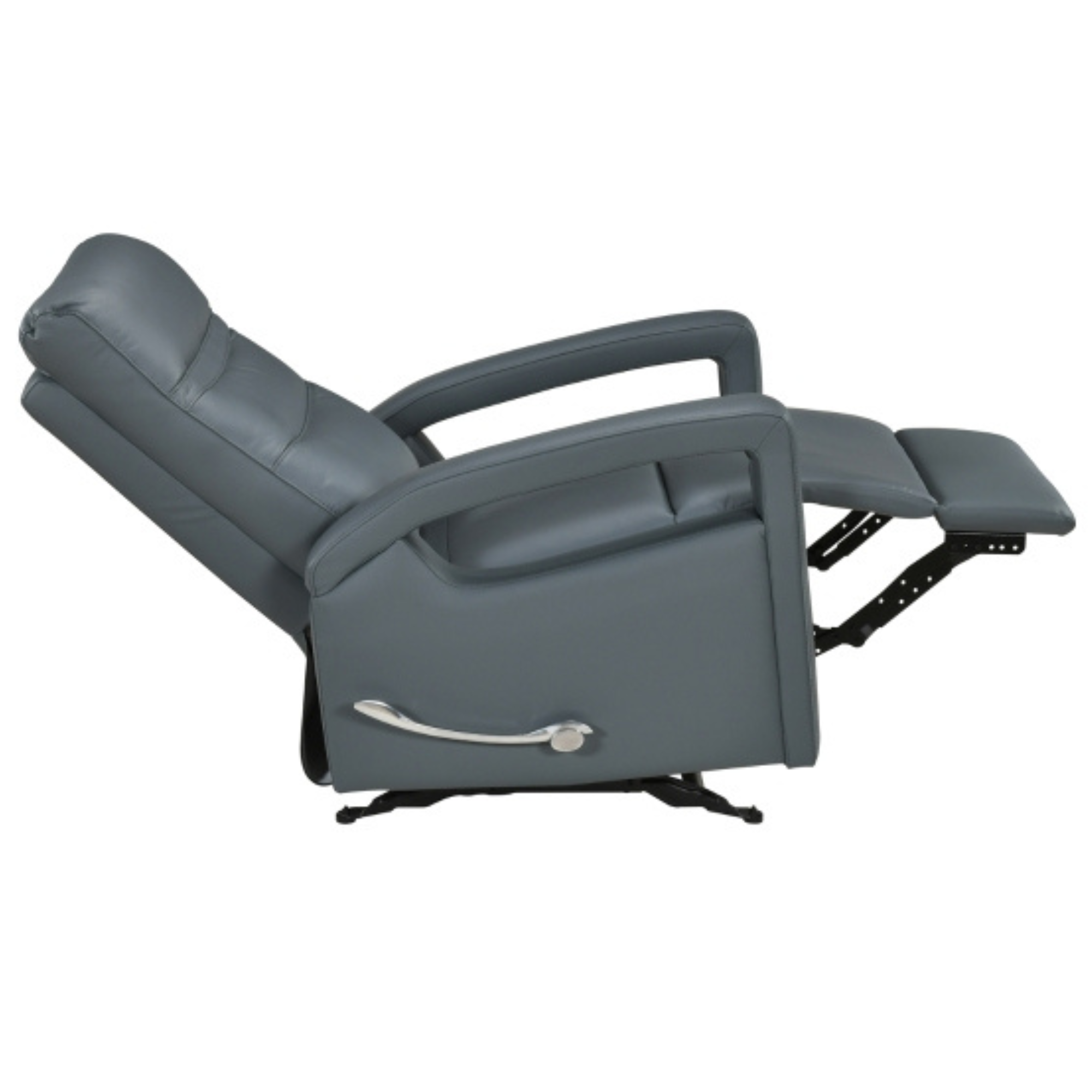Wynn Grey Leather Glider Reclining Chair
