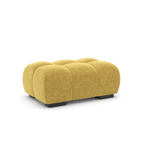 Brassex Zara Collection yellow ottoman, wooden bench with cushioned top, stylish accent piece for living room decor