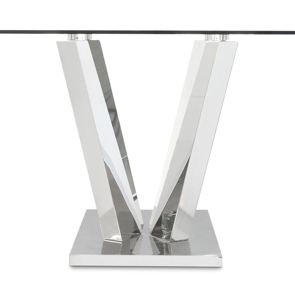 Yvon Glass Dining Table - 79".