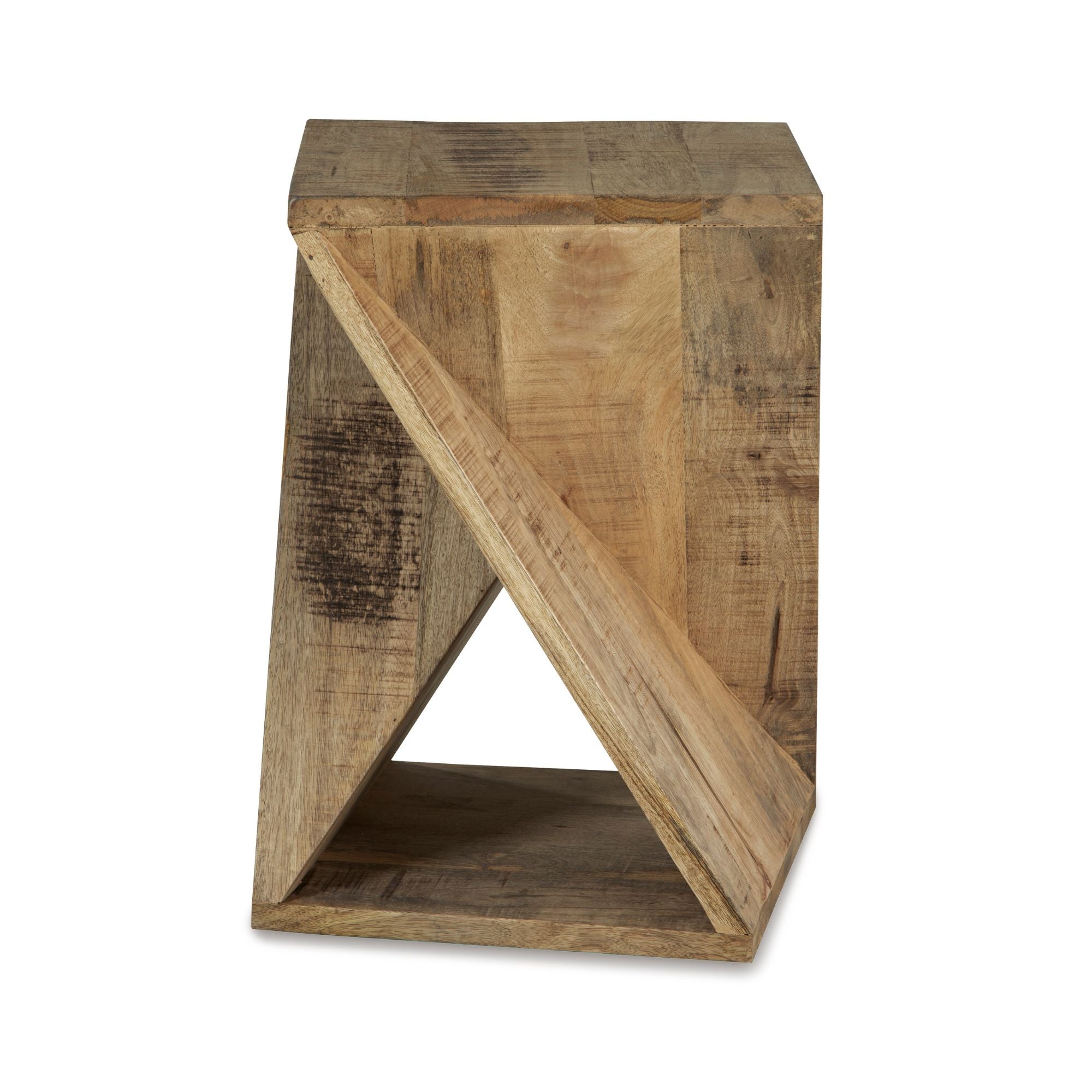 Signature Design by Ashley Zalemont accent end table with a sleek wooden top and metal legs.