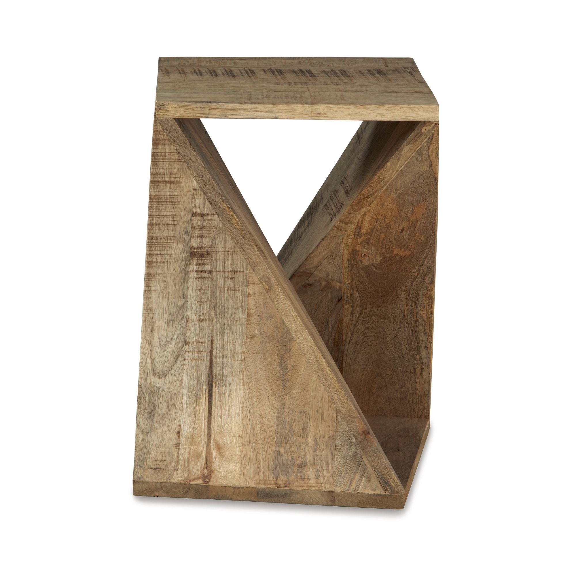 Signature Design by Ashley Zalemont accent end table with a round wooden top and metal legs, stylish and functional for living room decor.