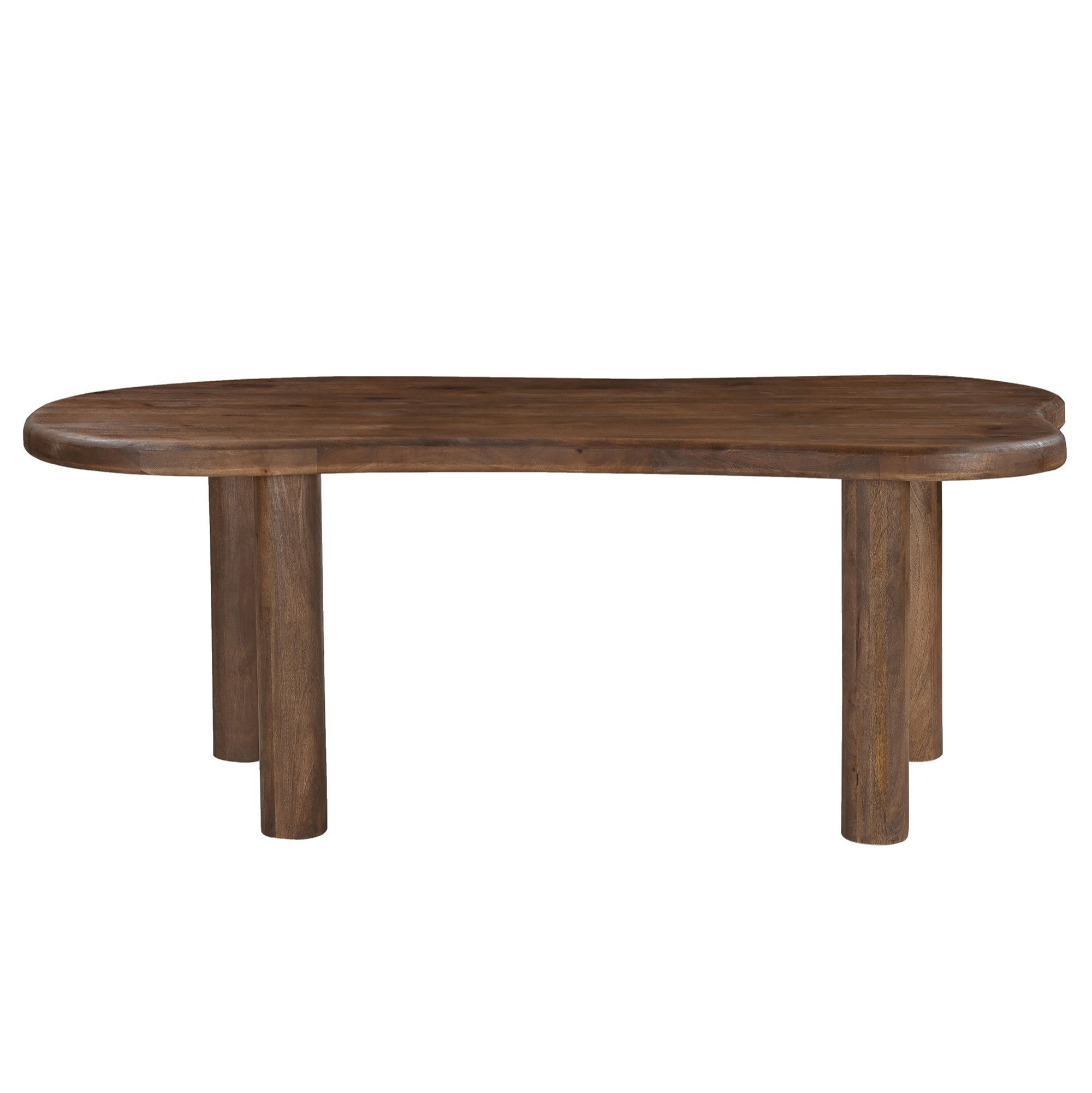Zaloa 78" Organic Dining Table Dark Walnut