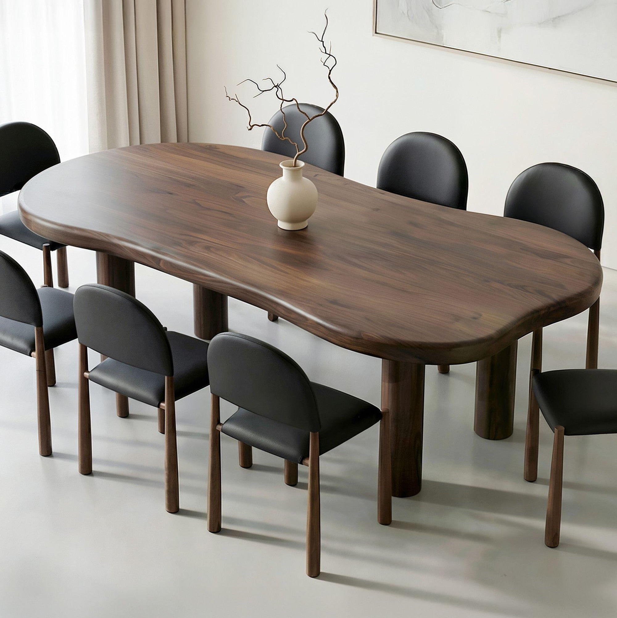 Zaloa 78" Organic Dining Table Dark Walnut