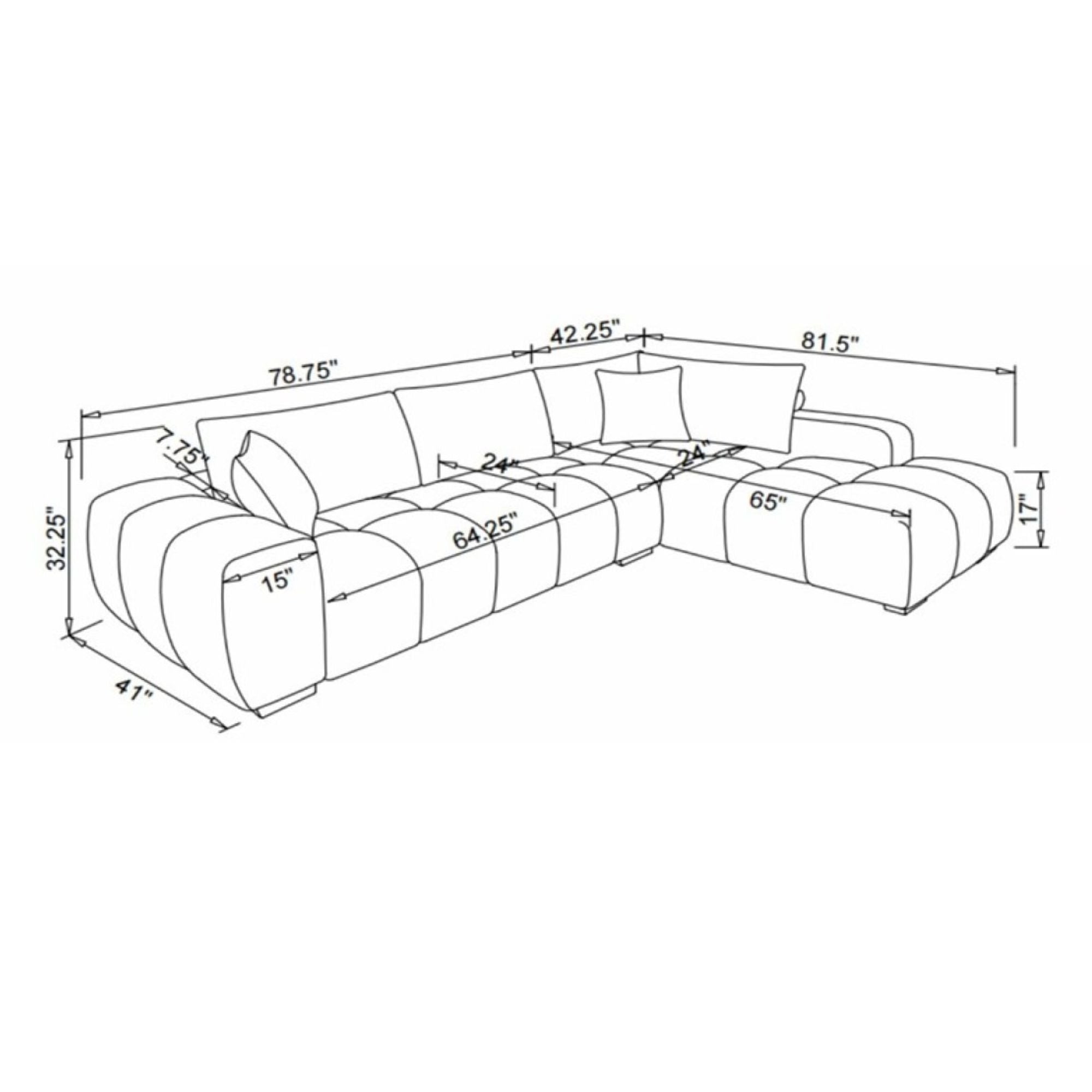 Zara RHF Sectional in Yellow | CastleUp Experience Centre
