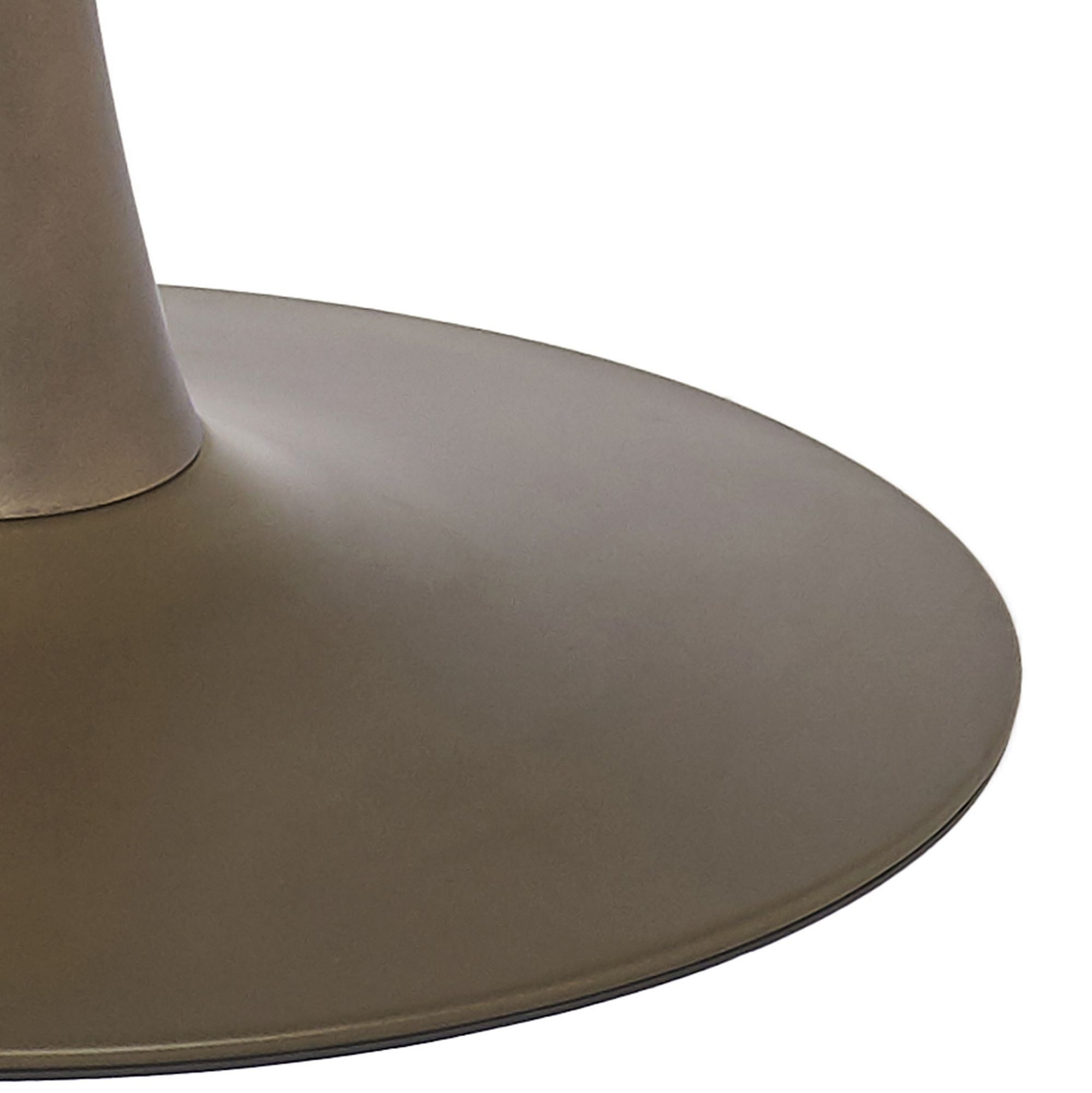 Zilo Round Pedestal Dining Table White Faux Marble and Aged Gold
