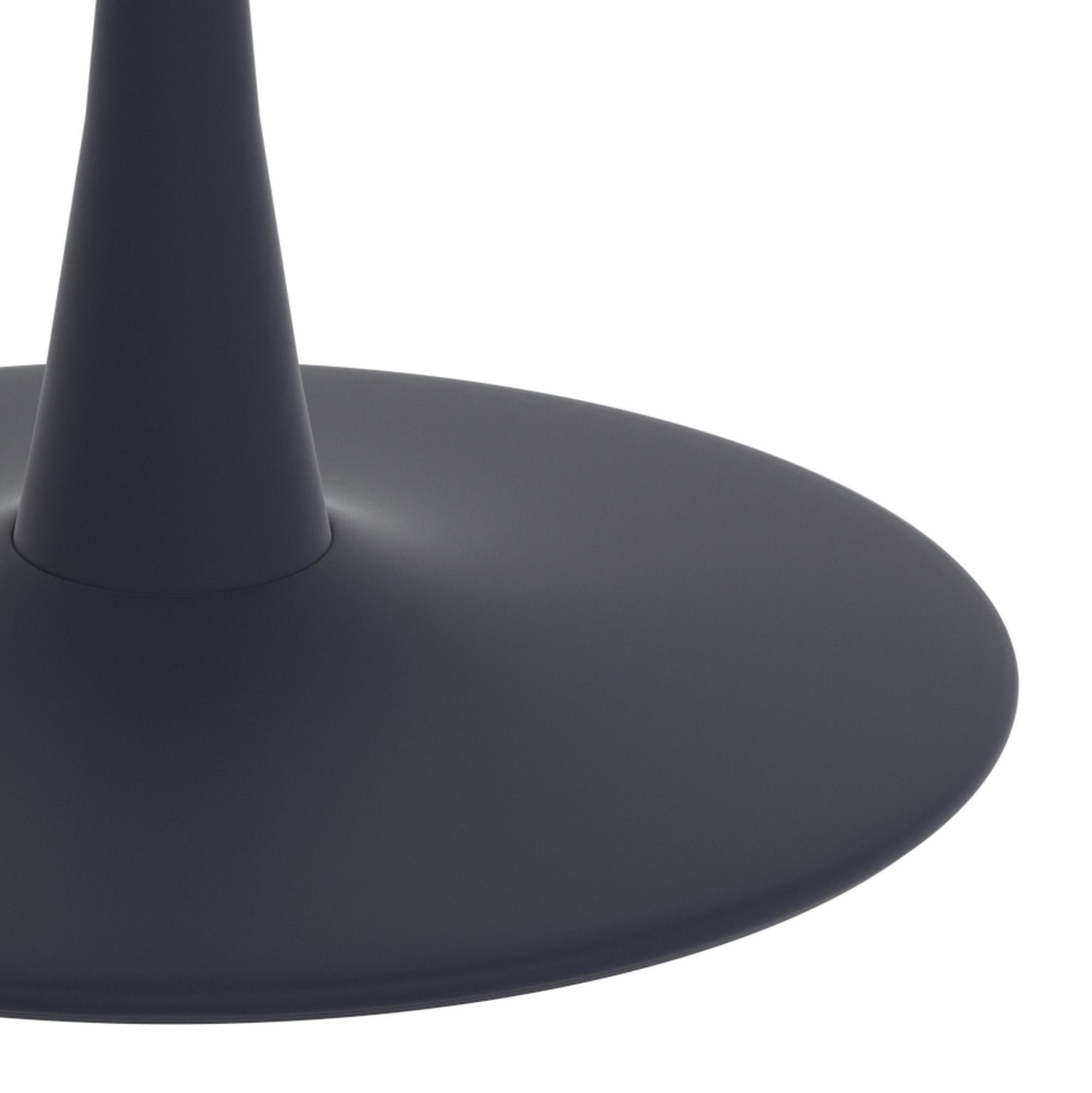 Zilo Round Pedestal Dining Table White Faux Marble and Black