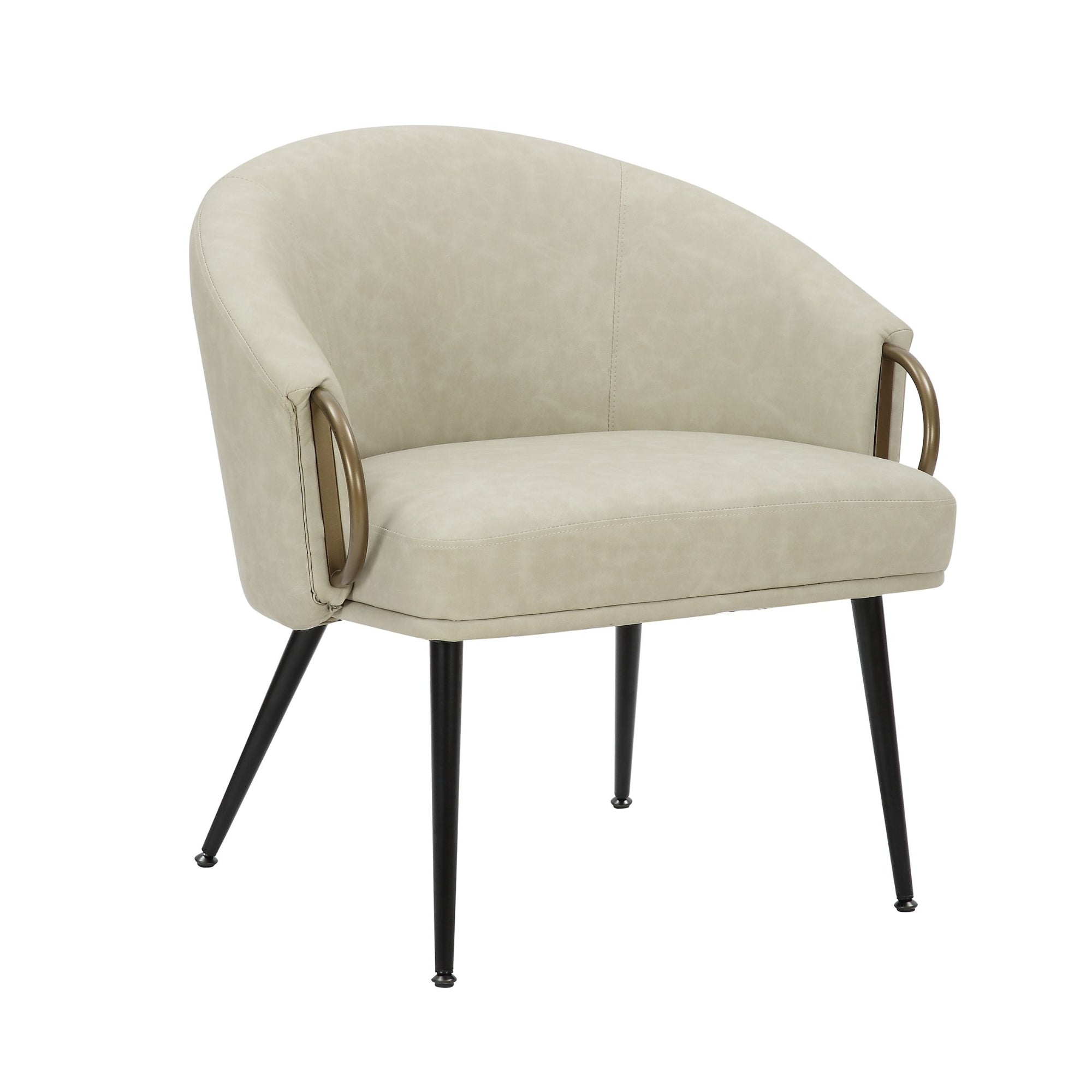 Zita Accent Chair in Vintage Ivory and Black and Aged Gold