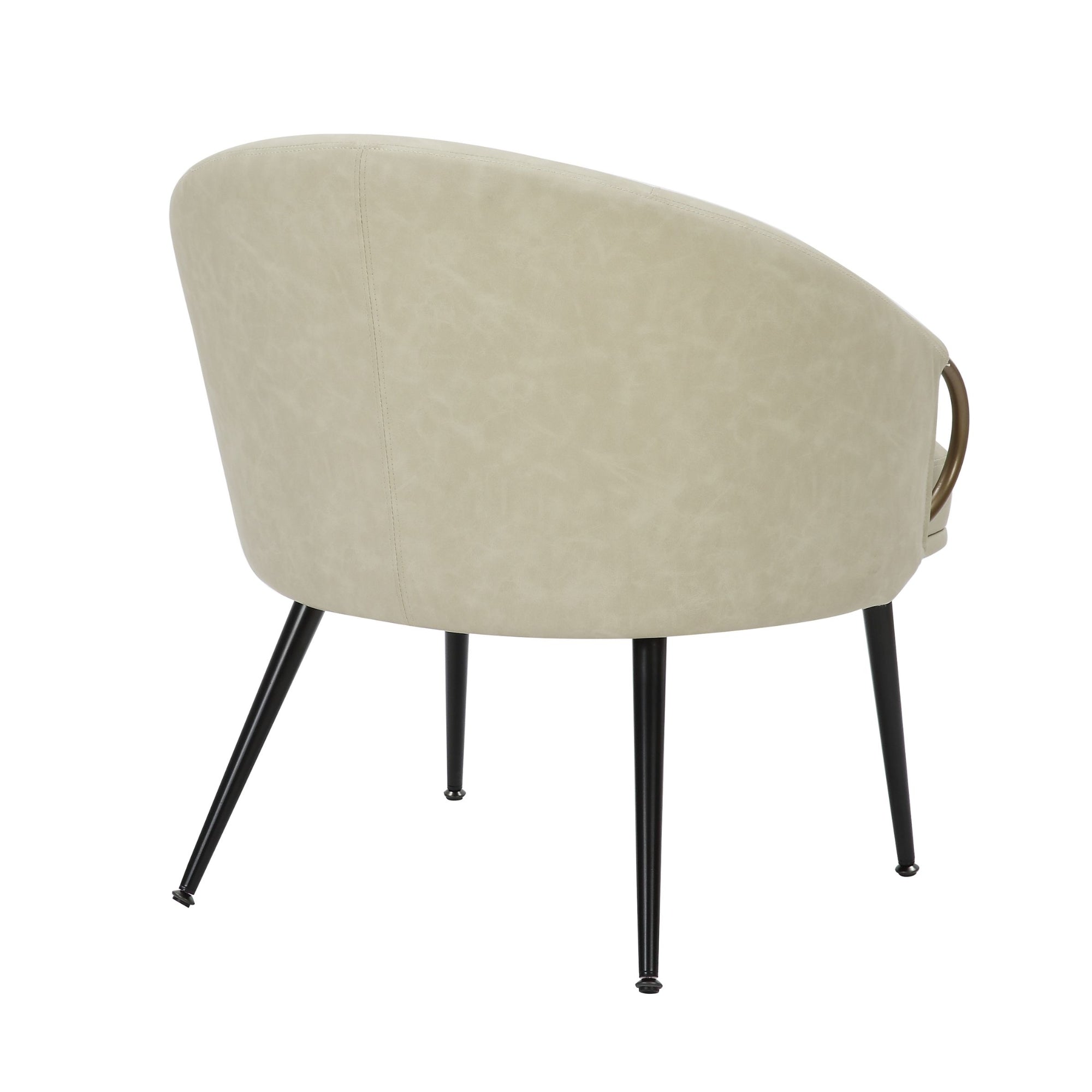 Zita Accent Chair in Vintage Ivory and Black and Aged Gold