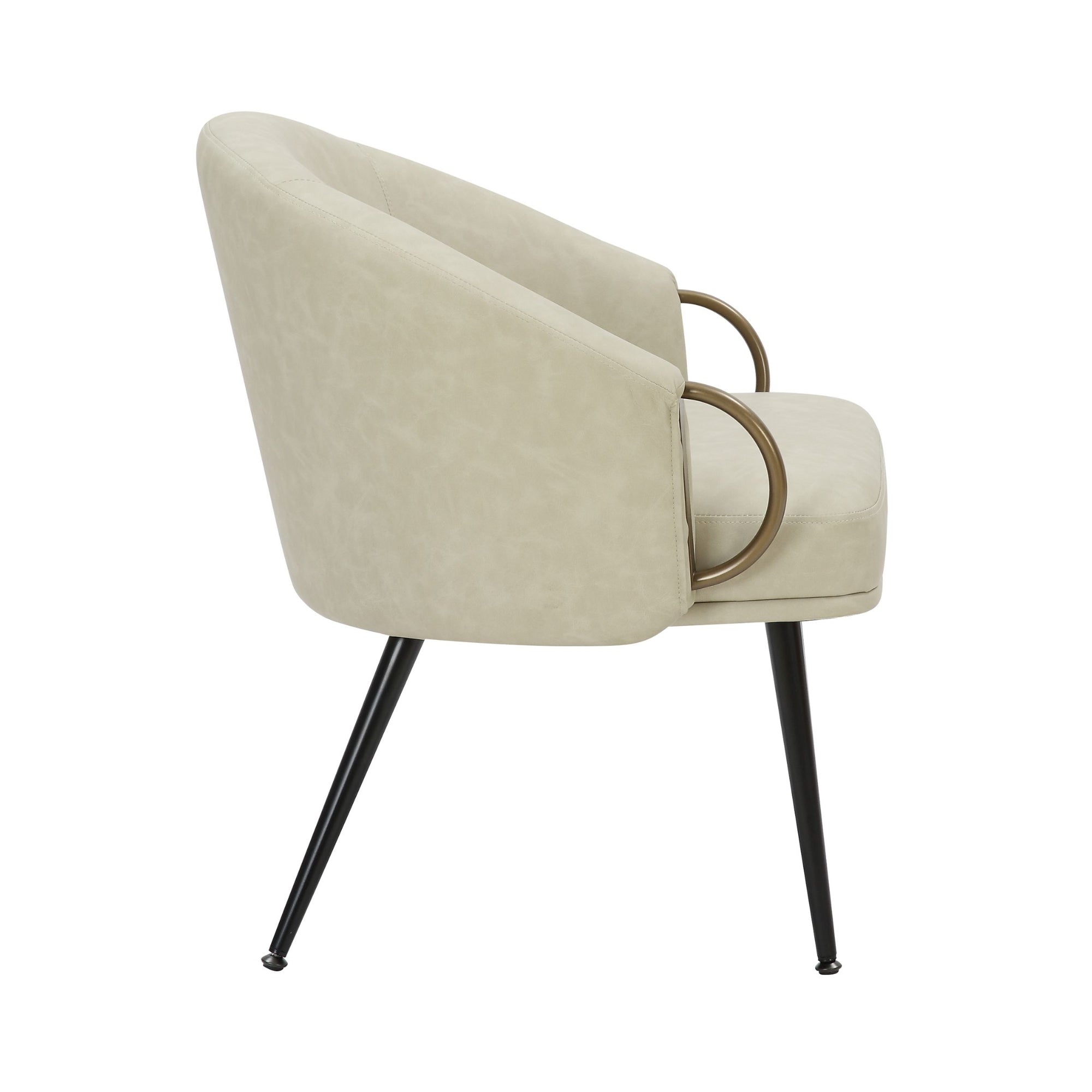 Zita Accent Chair in Vintage Ivory and Black and Aged Gold