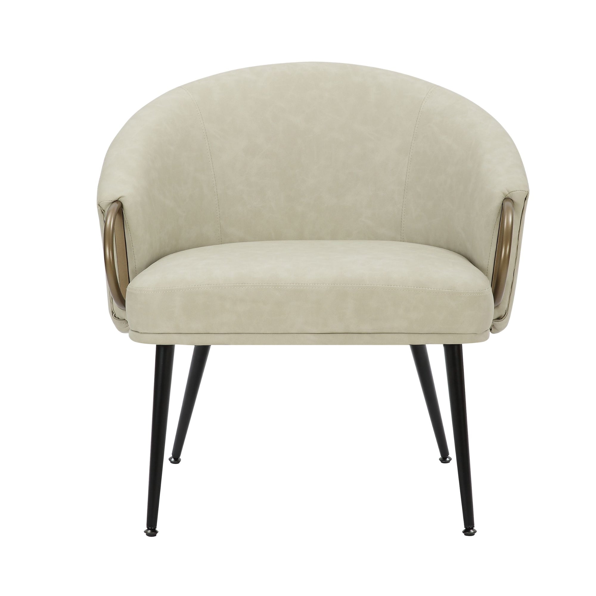 Zita Accent Chair in Vintage Ivory and Black and Aged Gold
