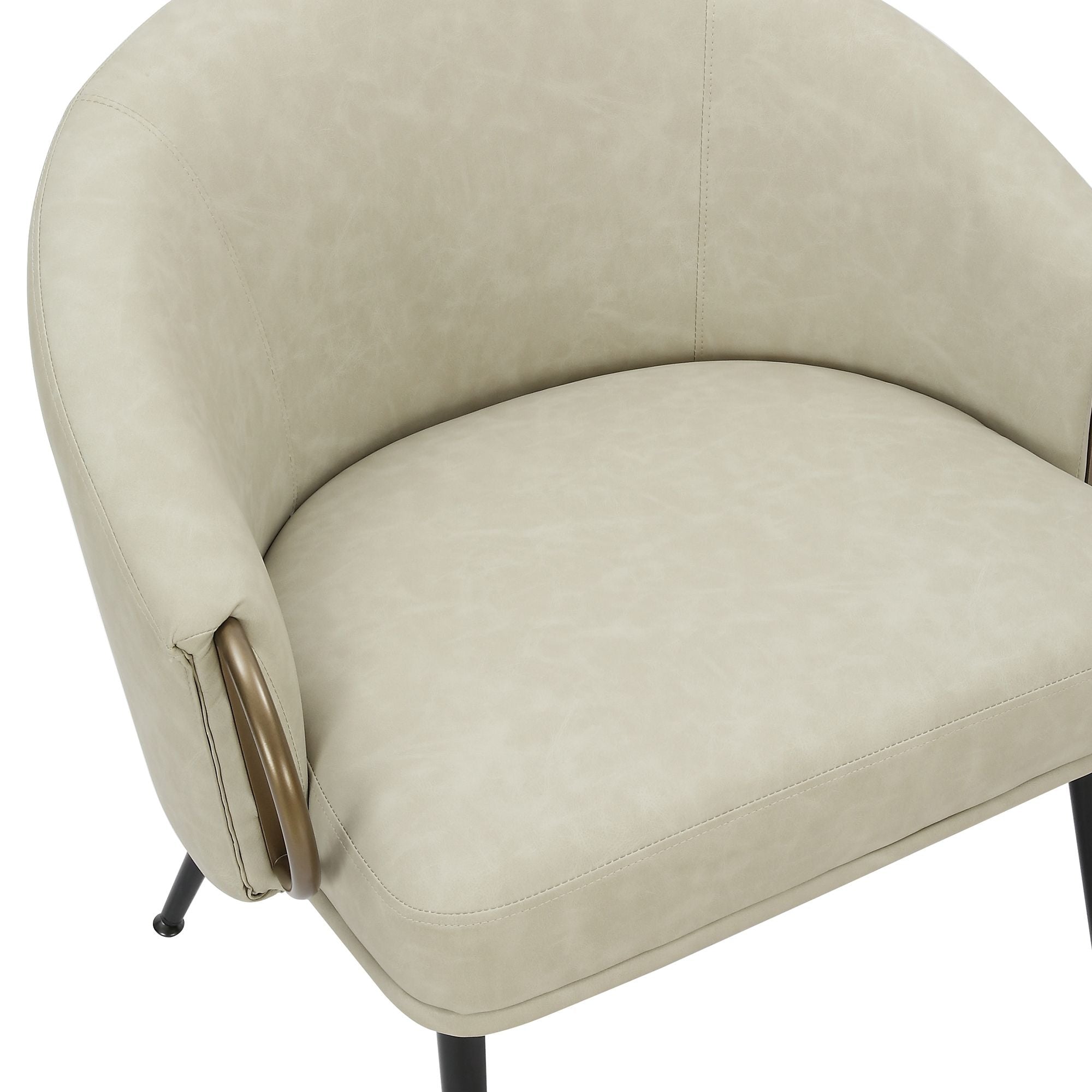 Zita Accent Chair in Vintage Ivory and Black and Aged Gold