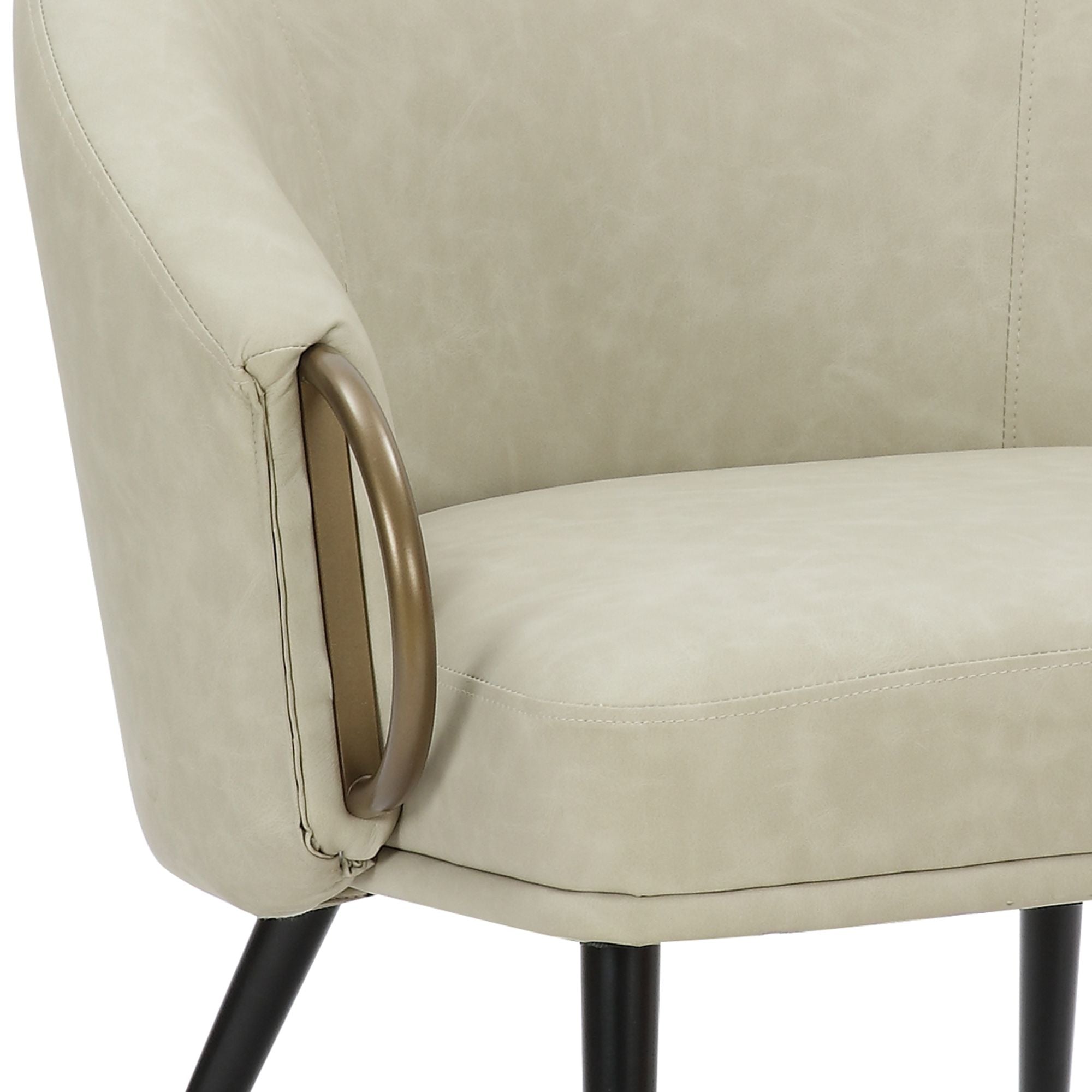Zita Accent Chair in Vintage Ivory and Black and Aged Gold