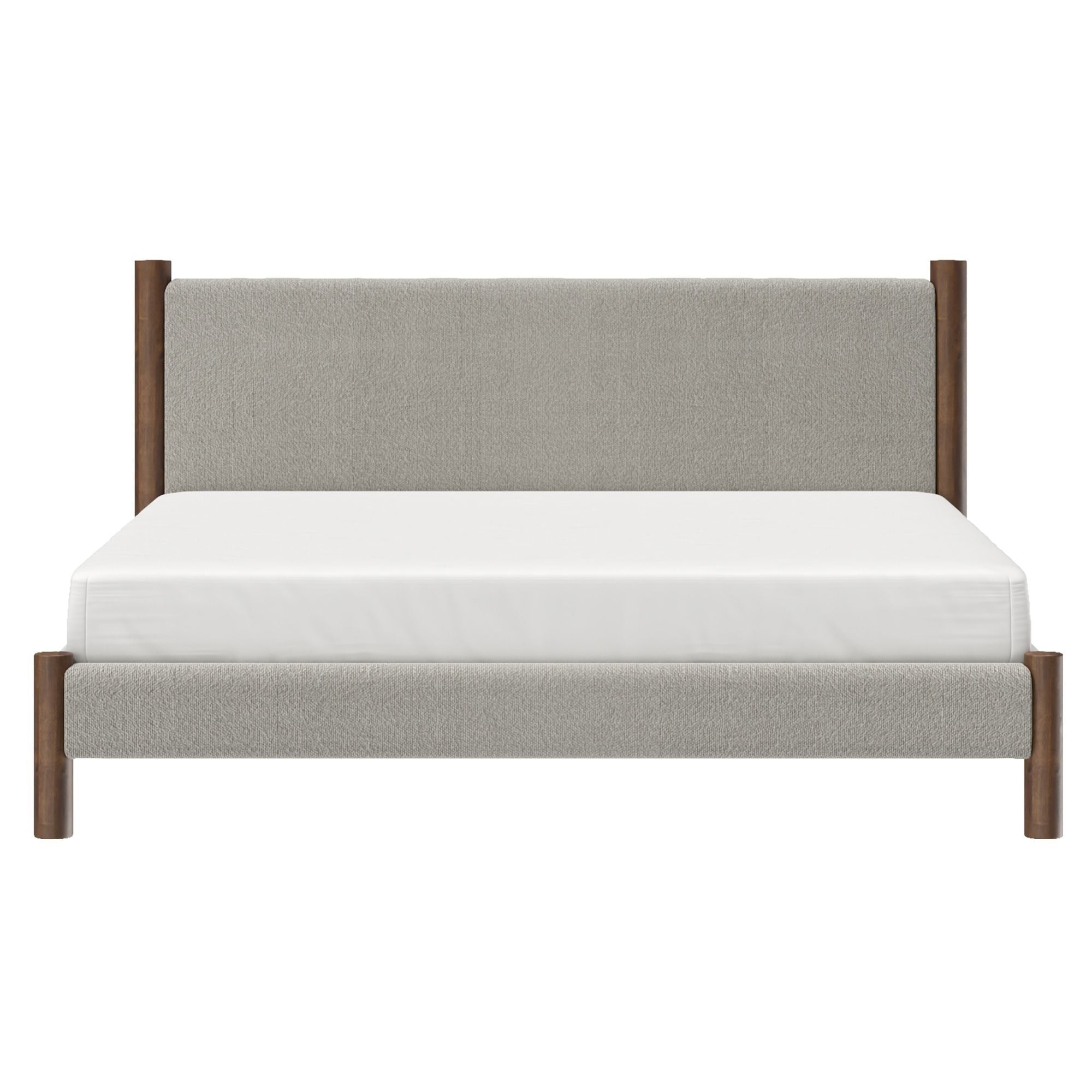 Zoran Platform Bed in Mushroom and Walnut